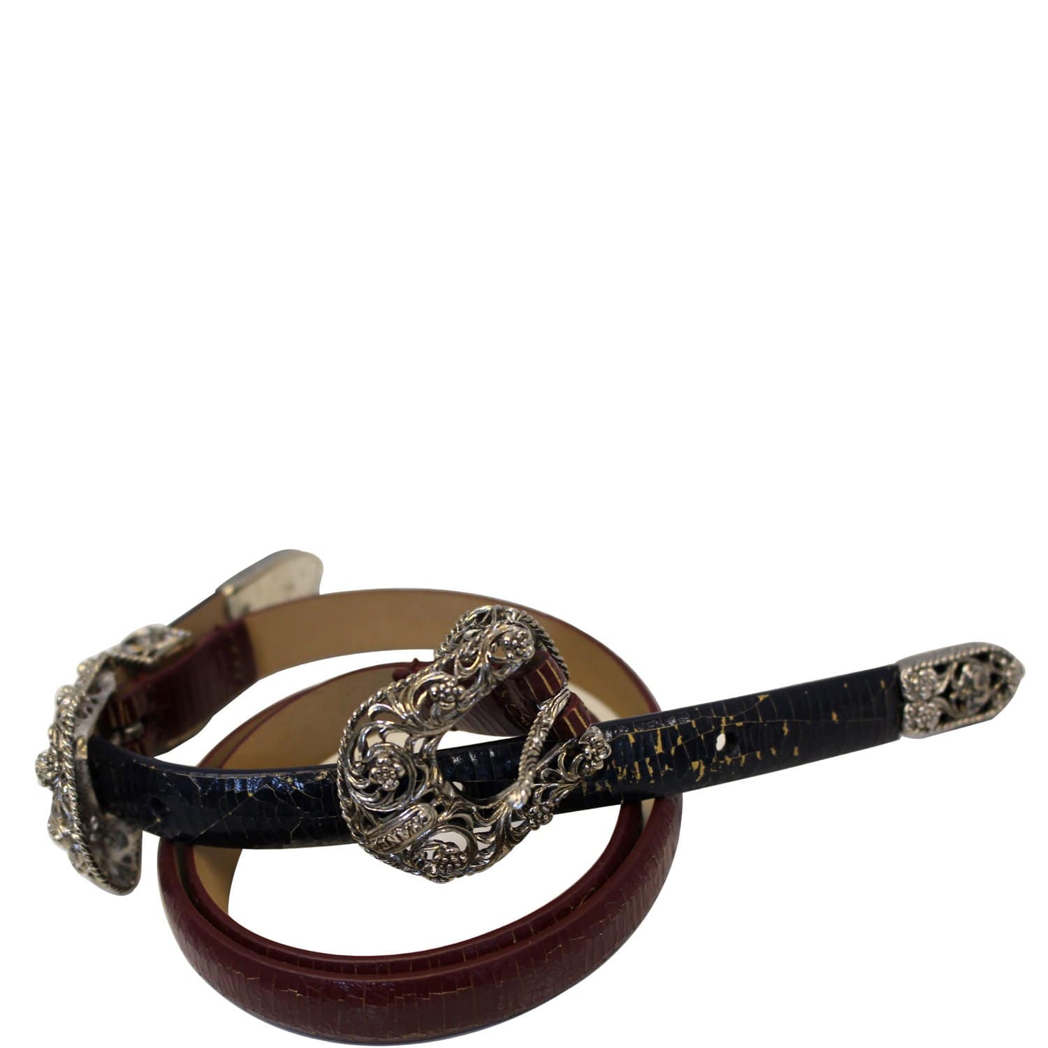 CHANEL Black/Red Leather Women's Belt Size 36 - Last Call