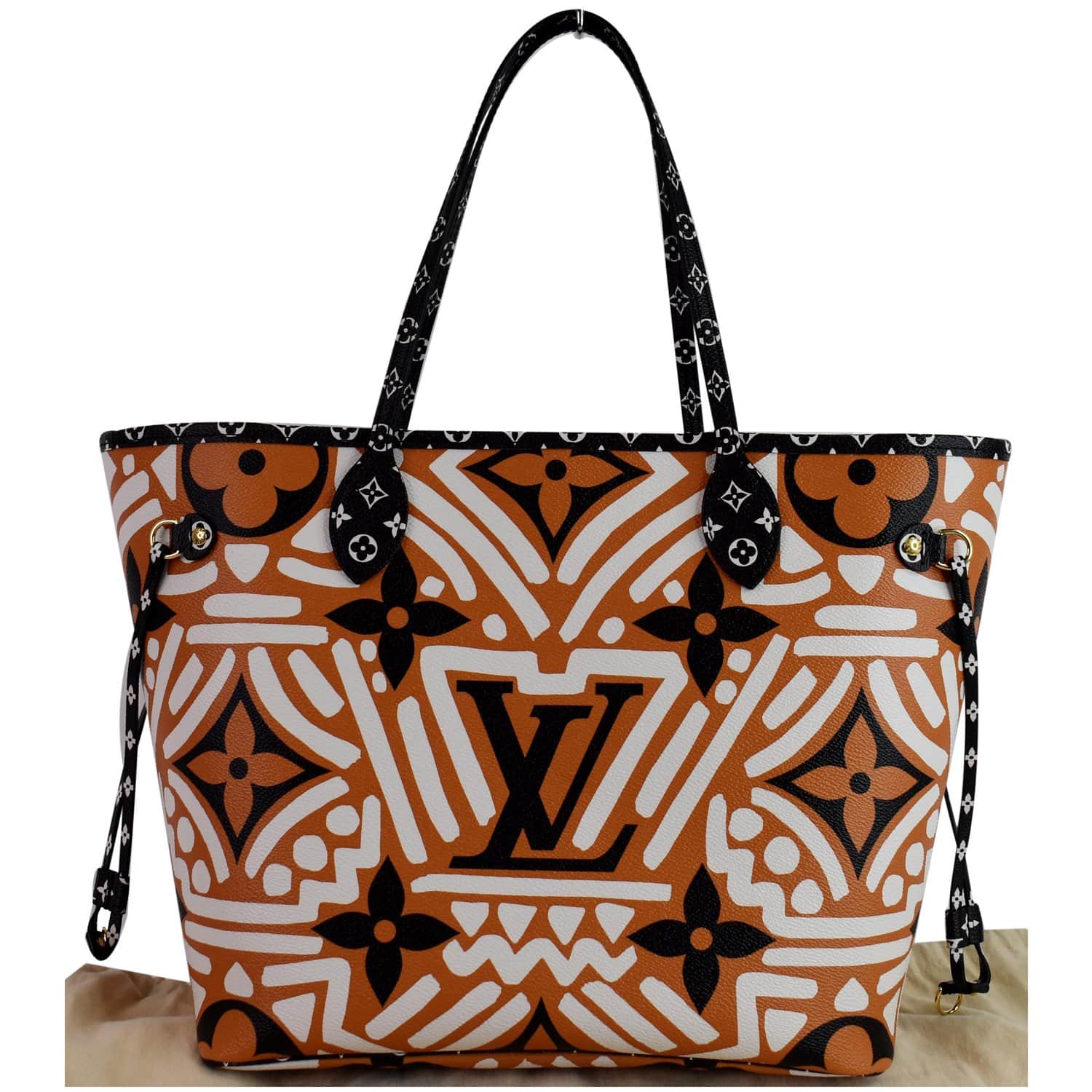 LOUIS VUITTON Neverfull Crafty MM Monogram Gaint Canvas Tote Bag Caramel