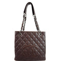 CHANEL PST Caviar Leather Petit Shopping Tote Bag Brown