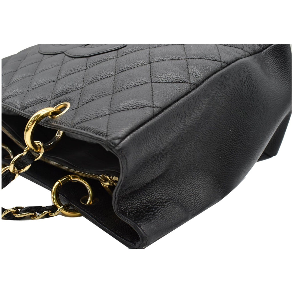 CHANEL Grand Shopping GST Caviar Leather Tote Bag Black