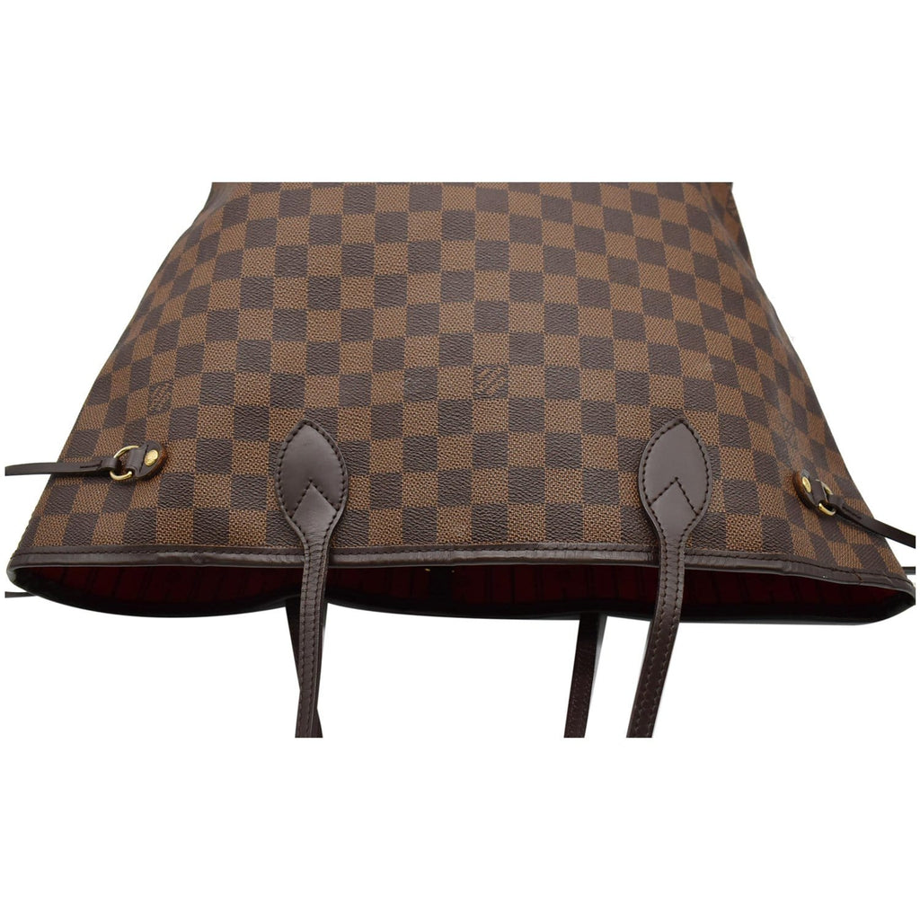 LOUIS VUITTON Neverfull MM Damier Ebene Tote Bag Brown