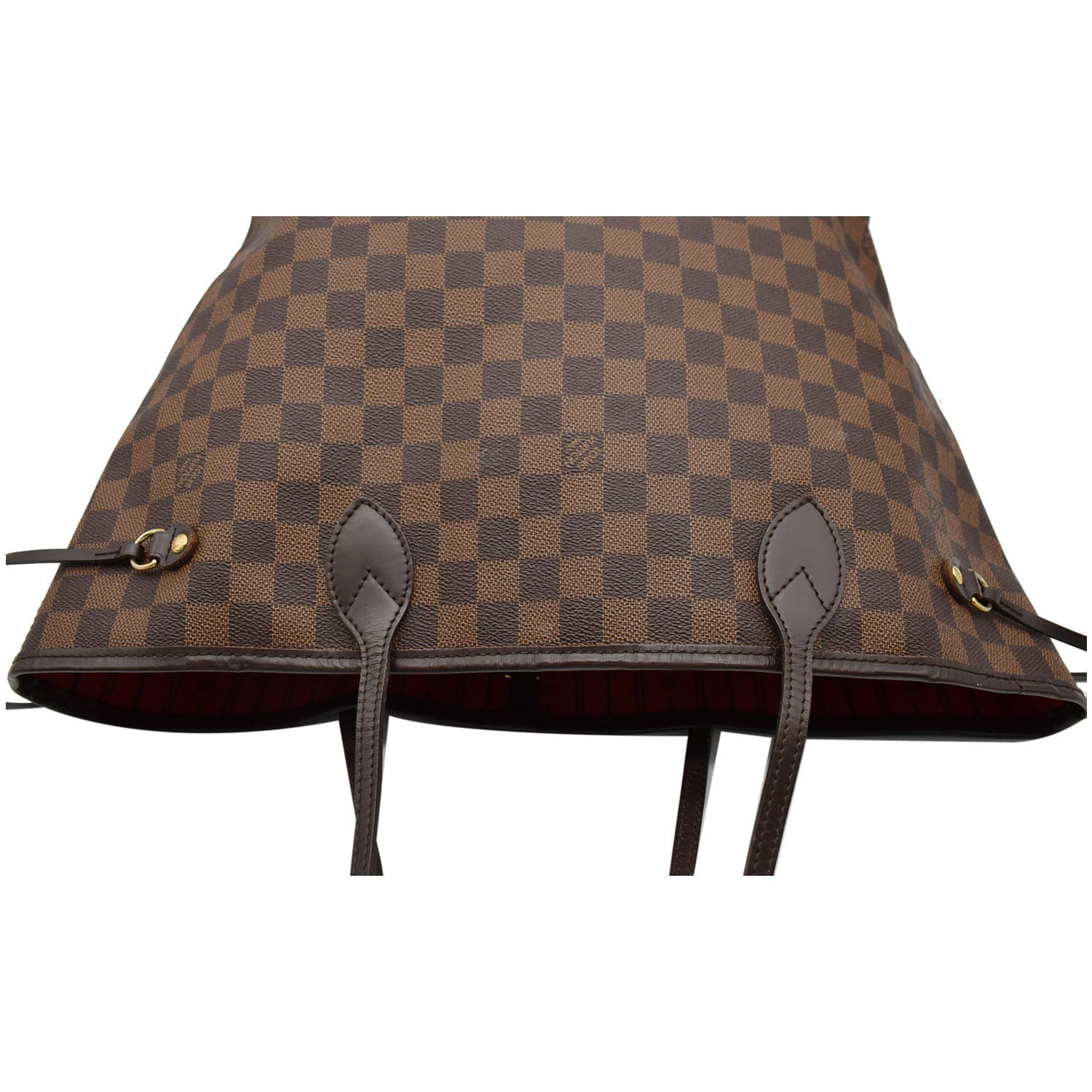 LOUIS VUITTON Neverfull MM Damier Ebene Tote Bag Brown