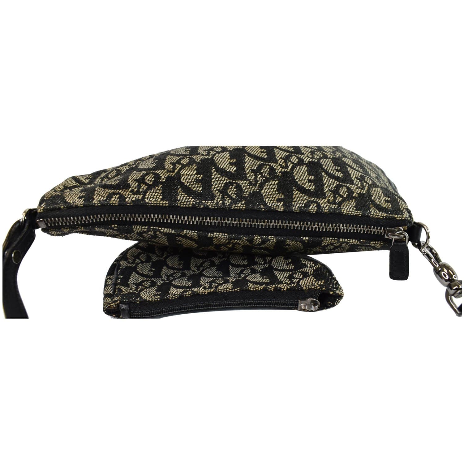 CHRISTIAN DIOR Mini Saddle Monogram Pochette Shoulder Bag Black