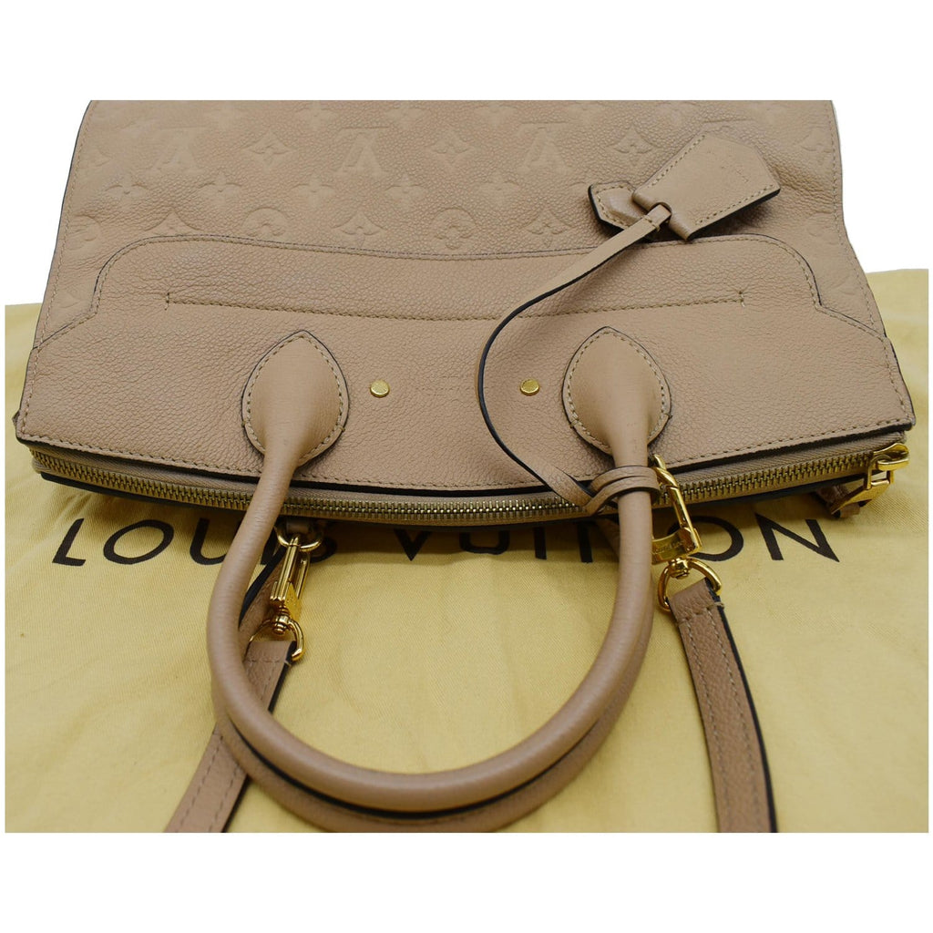 LOUIS VUITTON Pont Neuf MM Monogram Empreinte Leather Shoulder Bag Beige