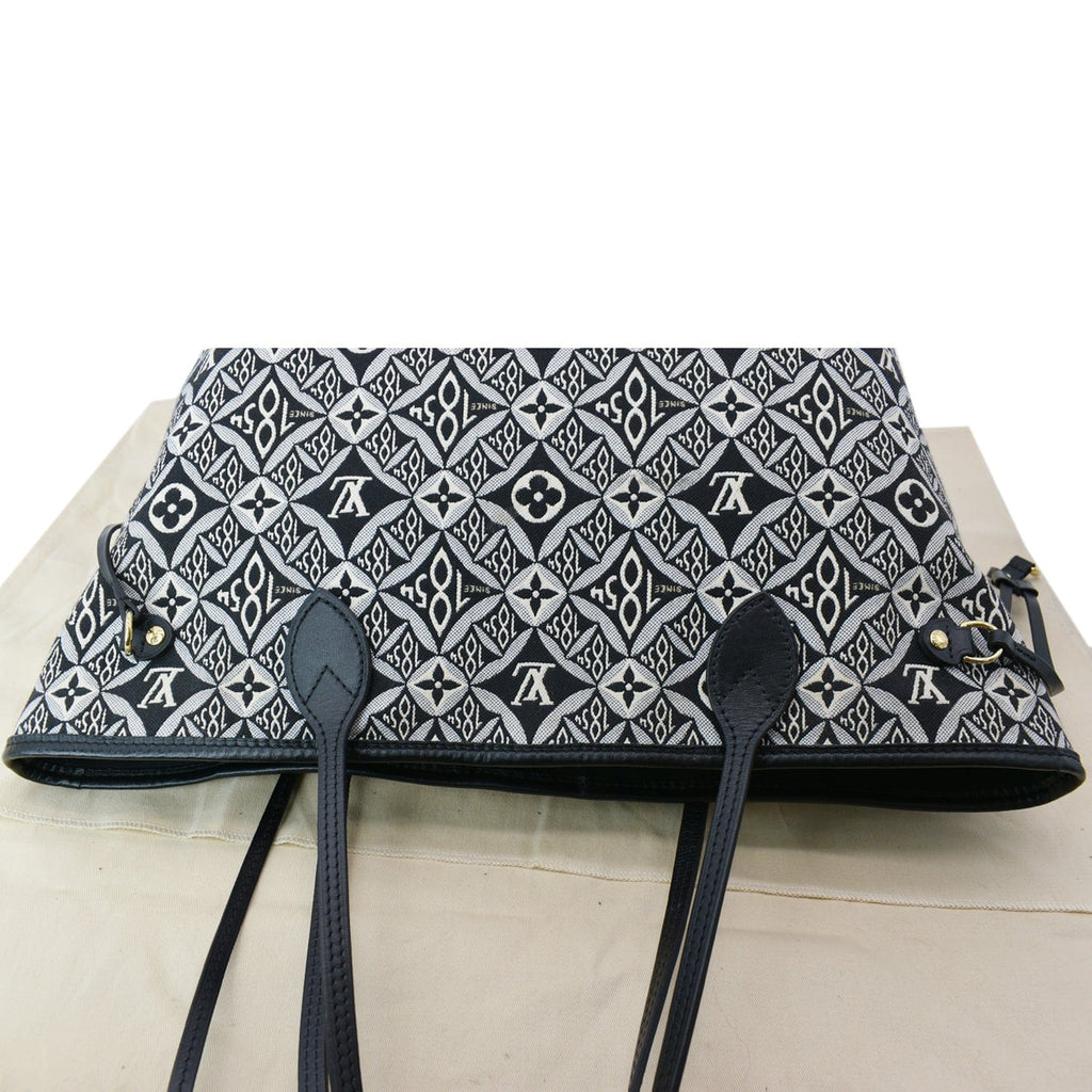 LOUIS VUITTON Since 1854 Neverfull MM Jacquard Shoulder Bag Grey