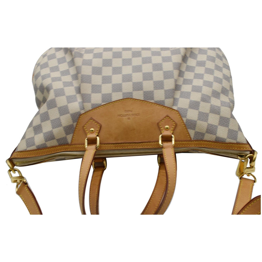 LOUIS VUITTON Siracusa GM Damier Azur Shoulder Bag White