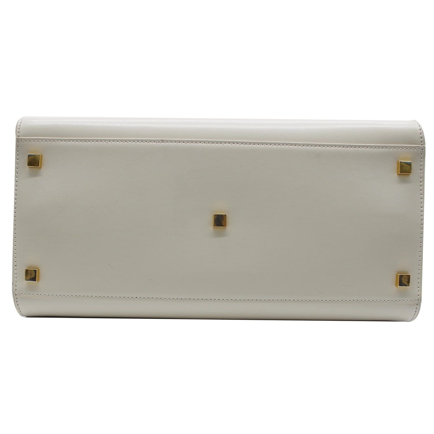 YVES SAINT LAURENT Uptown Medium Leather Tote Bag White