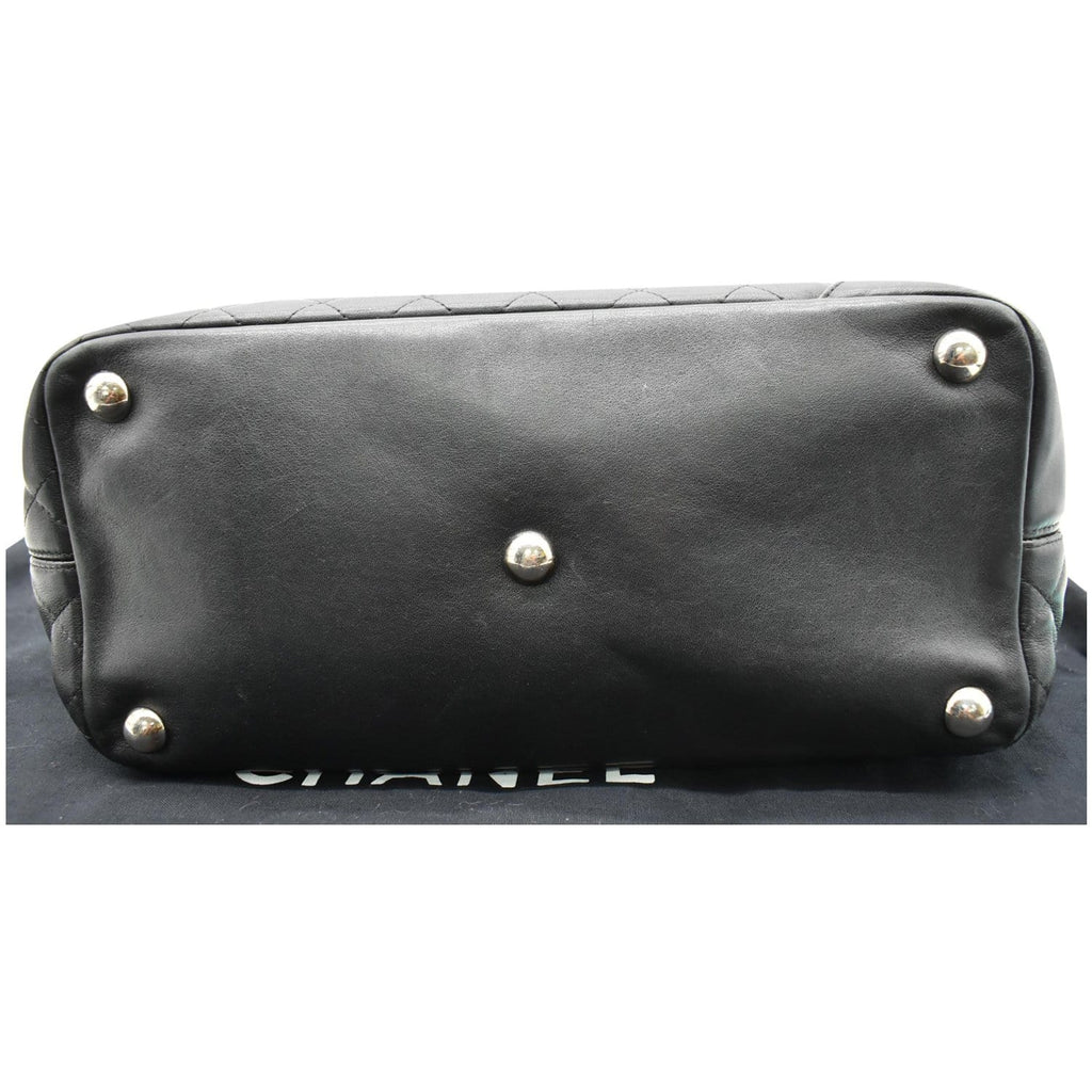 CHANEL Cambon Ligne Quilted Leather Large Tote Bag Black