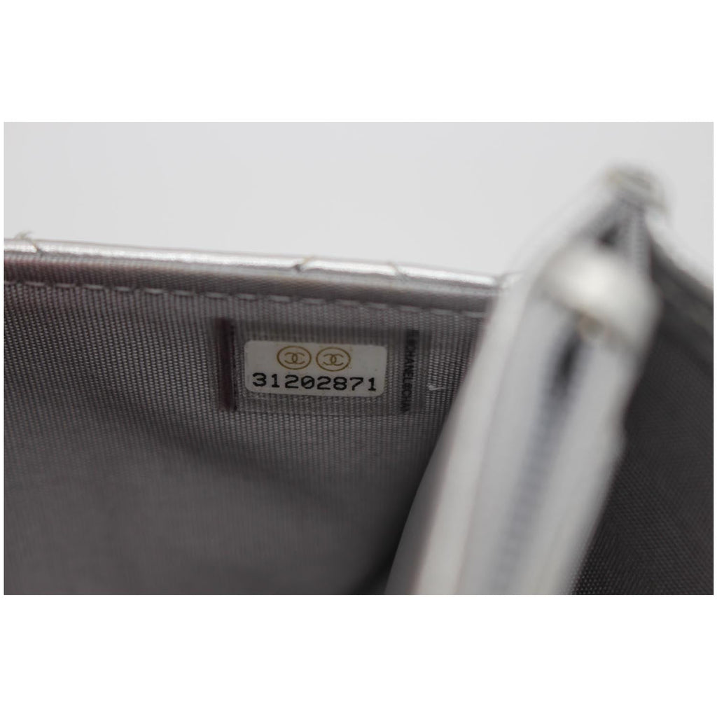 CHANEL Trendy CC Quilted Leather Wallet on Chain Crossbody Bag Silver