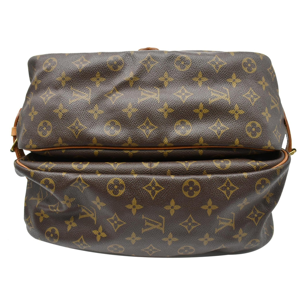 LOUIS VUITTON Saumur 35 Monogram Canvas Shoulder Bag Brown