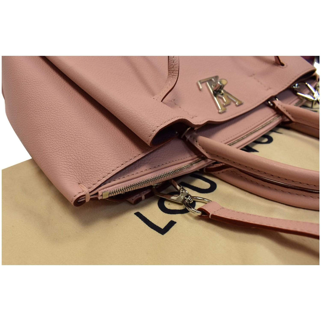 LOUIS VUITTON Lockmeto Calfskin Leather Tote Bag Rose Pink