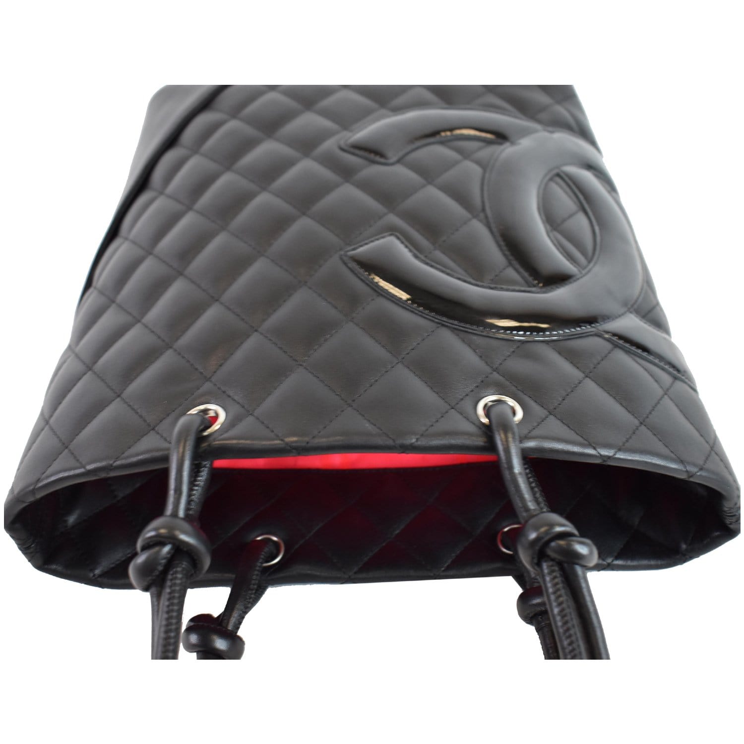 CHANEL Cambon Ligne Quilted Calfskin Leather Tote Bag Black