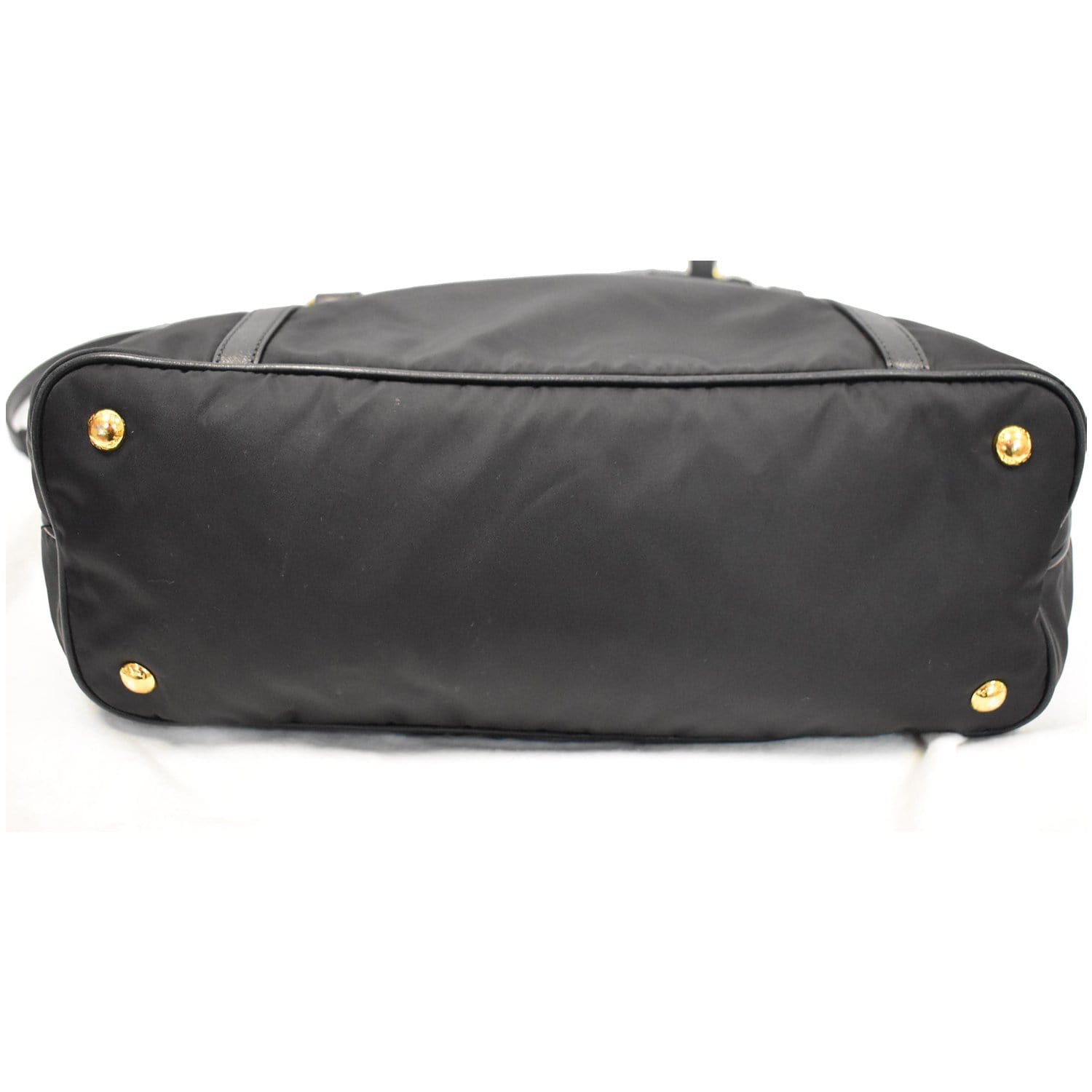 PRADA Tessuto Saffiano Nylon Tote Shoulder Bag Black
