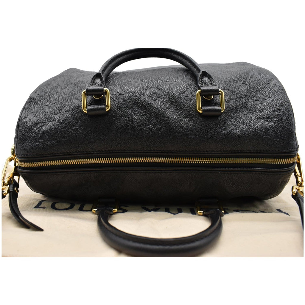 LOUIS VUITTON Speedy 30 Bandouliere Monogram Empreinte Leather Shoulder Bag Black