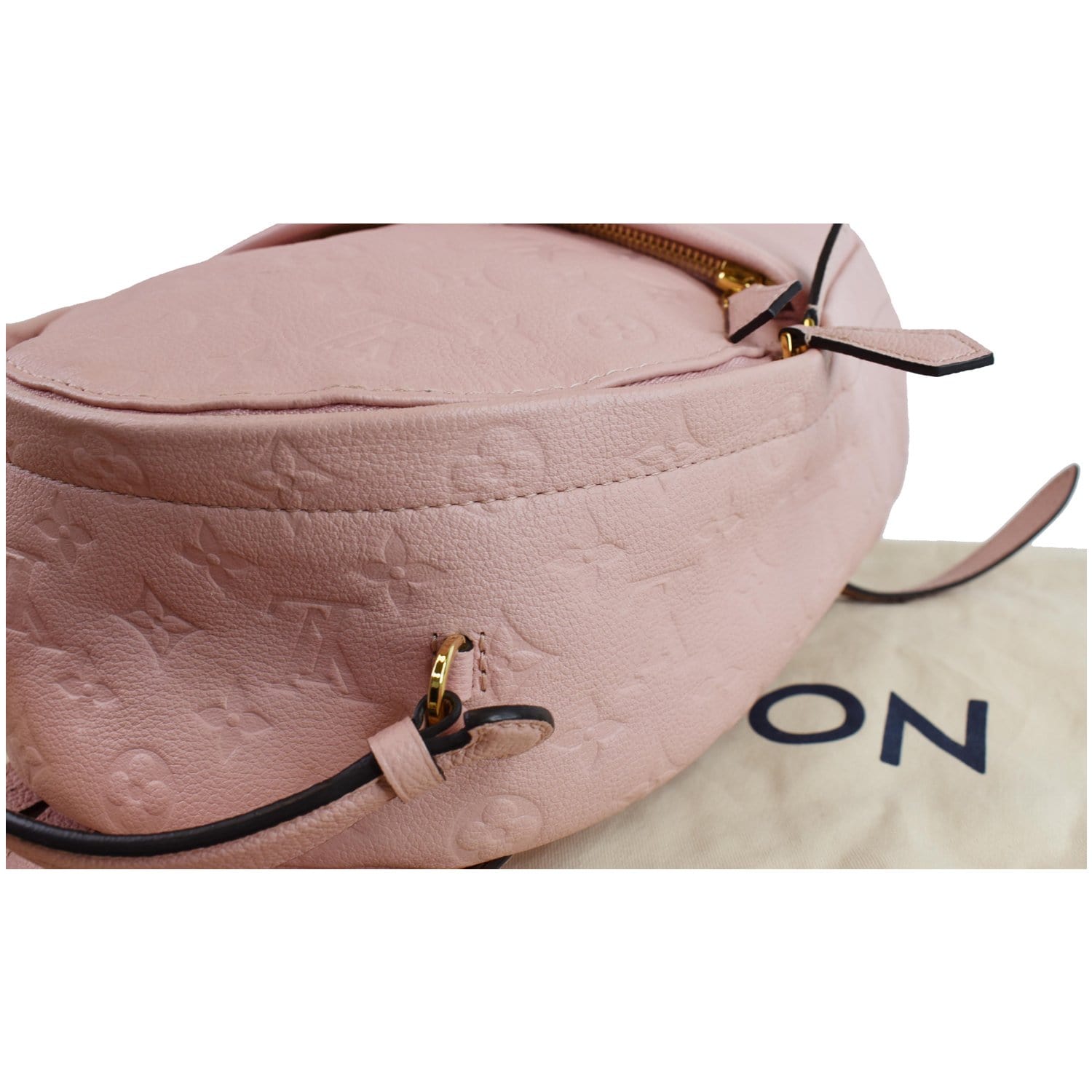 LOUIS VUITTON Sorbonne Monogram Empreinte Leather Backpack Rose Poudre