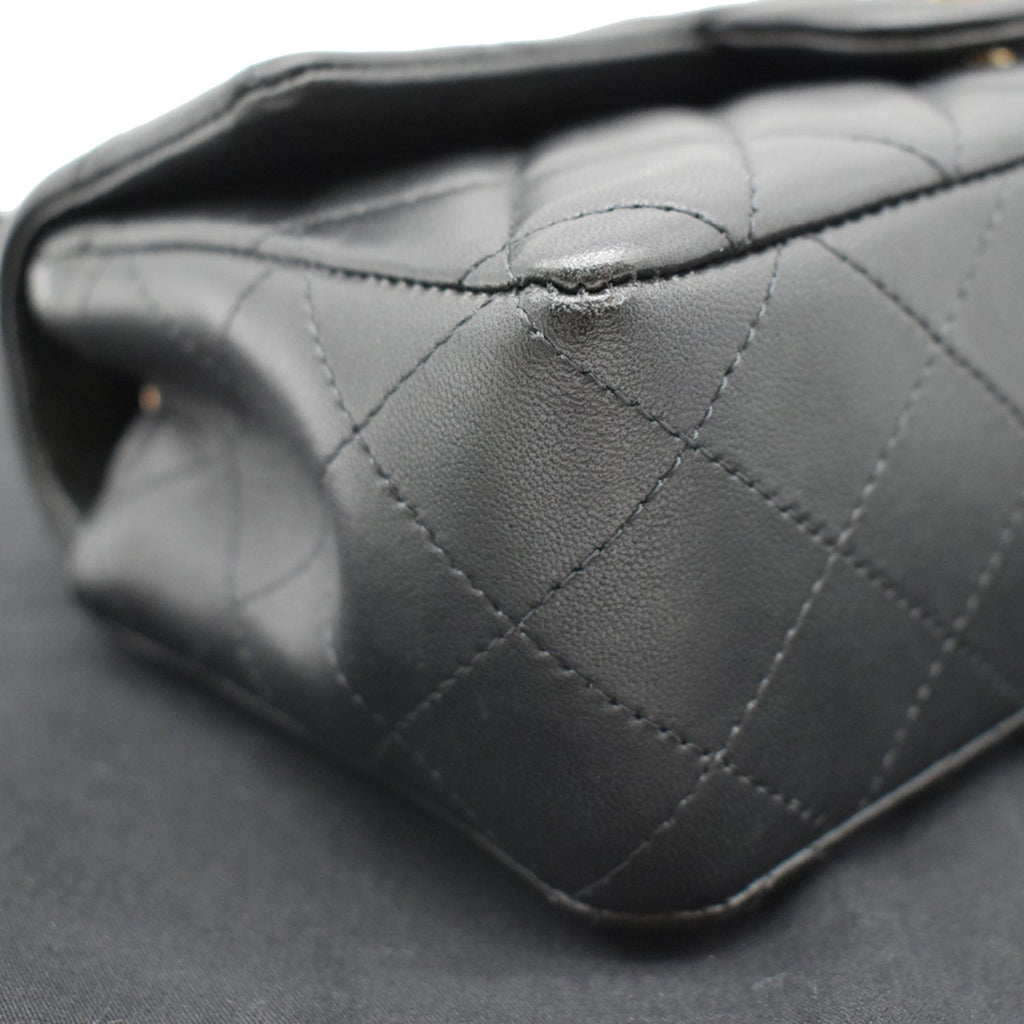 CHANEL Mini Rectangular Flap Quilted Lambskin Leather Shoulder Bag Black- Hot Deals