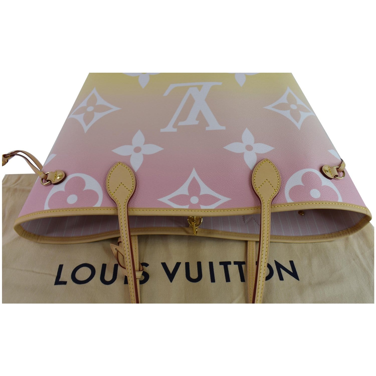 LOUIS VUITTON Neverfull MM Pool Monogram Giant Tote Shoulder Bag Light Pink