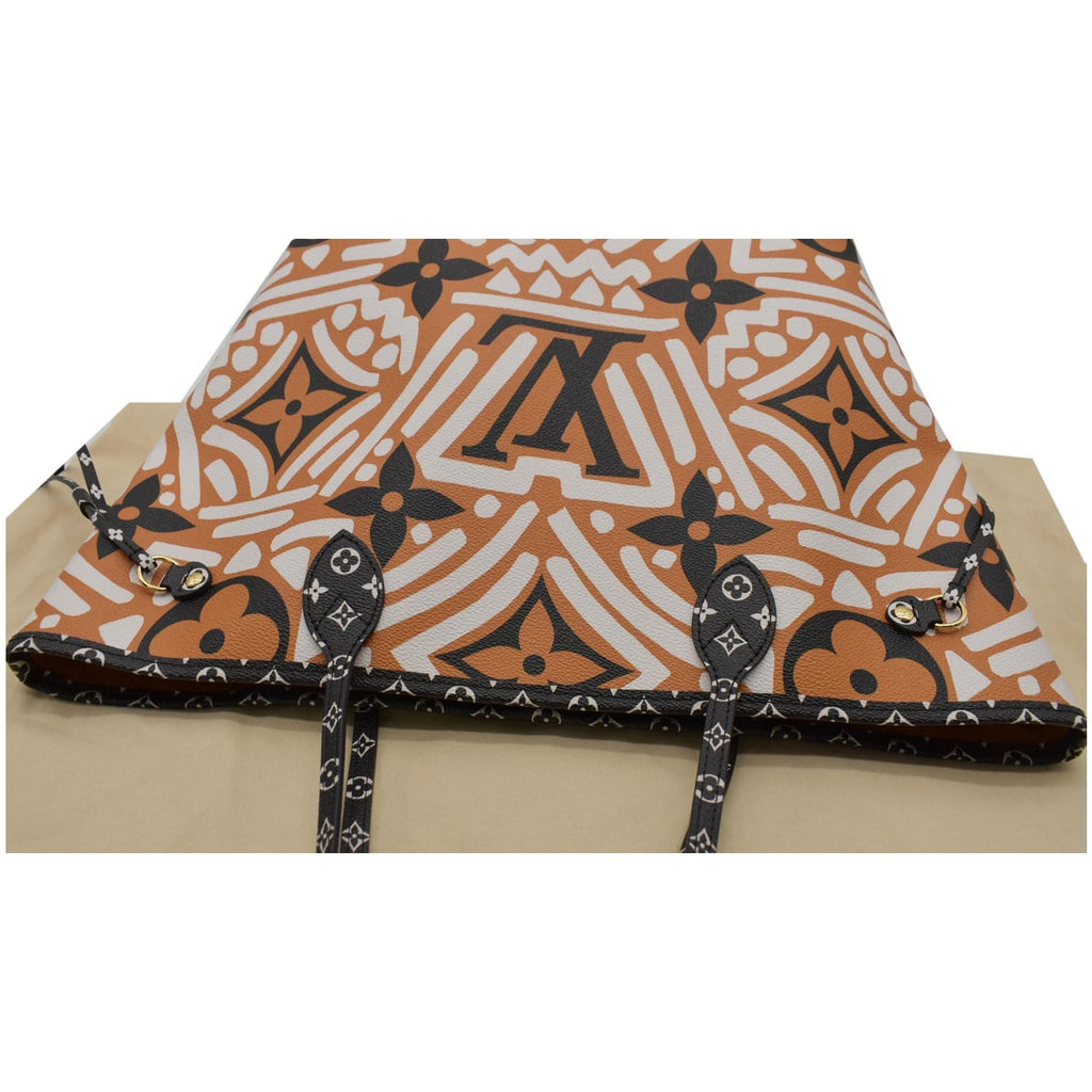 LOUIS VUITTON Neverfull Crafty MM Monogram Gaint Canvas Tote Bag Caramel