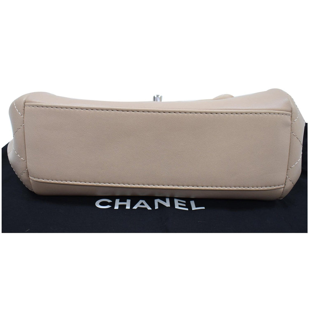 CHANEL CC Accordion Lambskin Leather Shoulder Bag Beige - 10% OFF