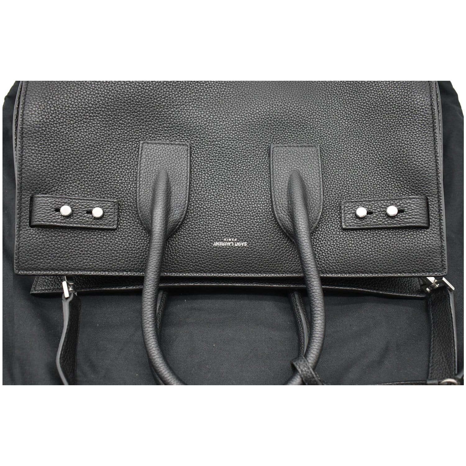 YVES SAINT LAURENT Sac de Jour Small Grained Leather Shoulder Bag Black