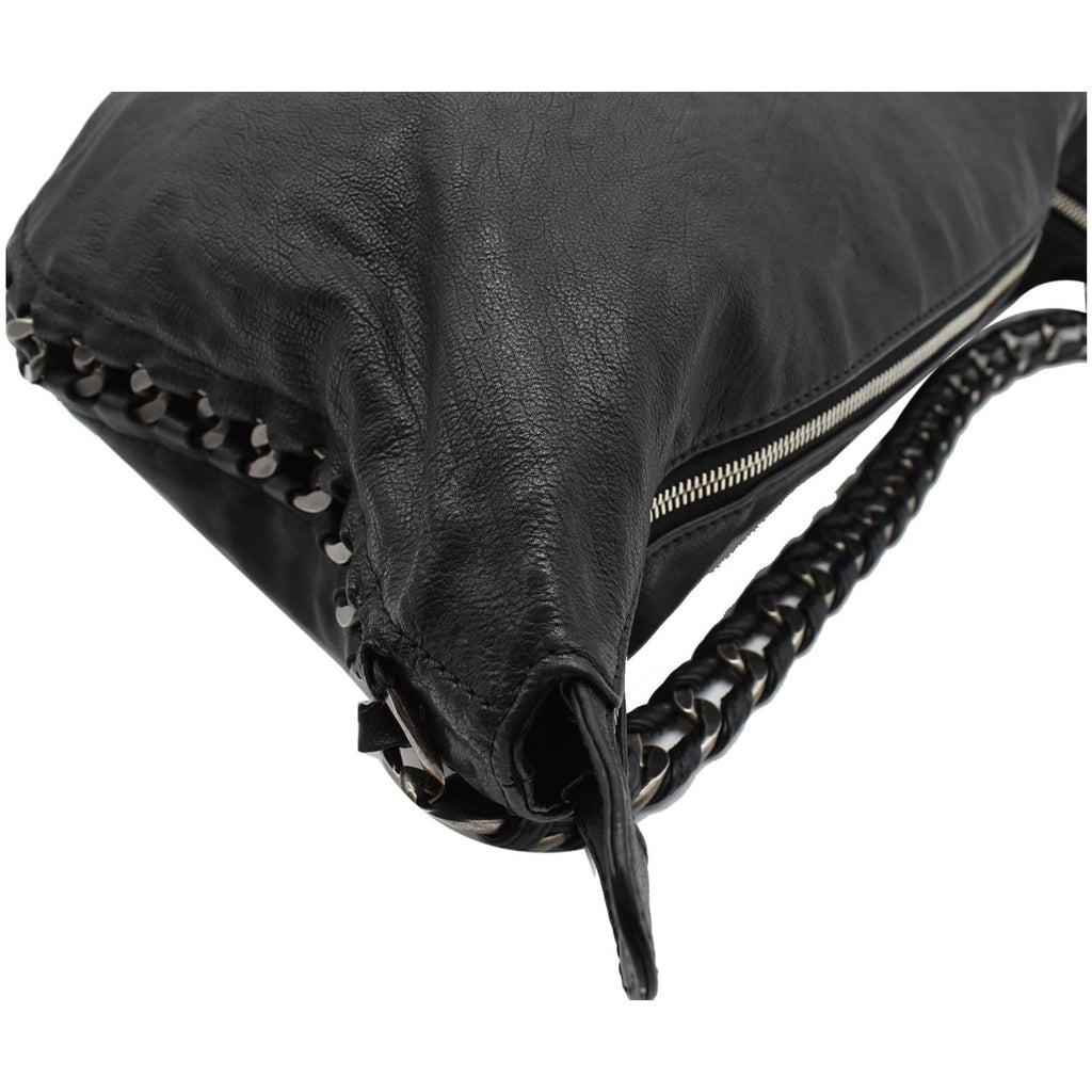 CHANEL Modern Chain Calfskin Leather Hobo Bag Black