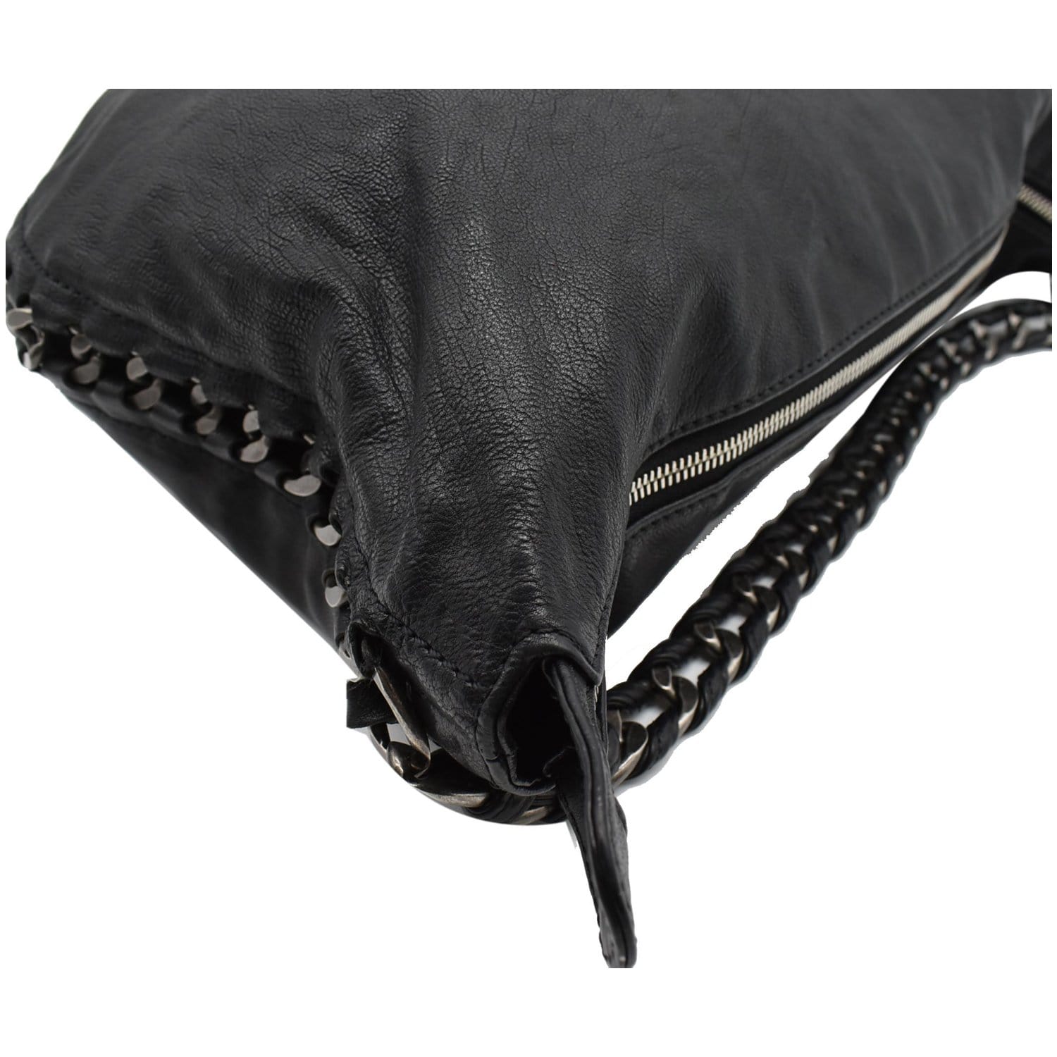 CHANEL Modern Chain Calfskin Leather Hobo Bag Black