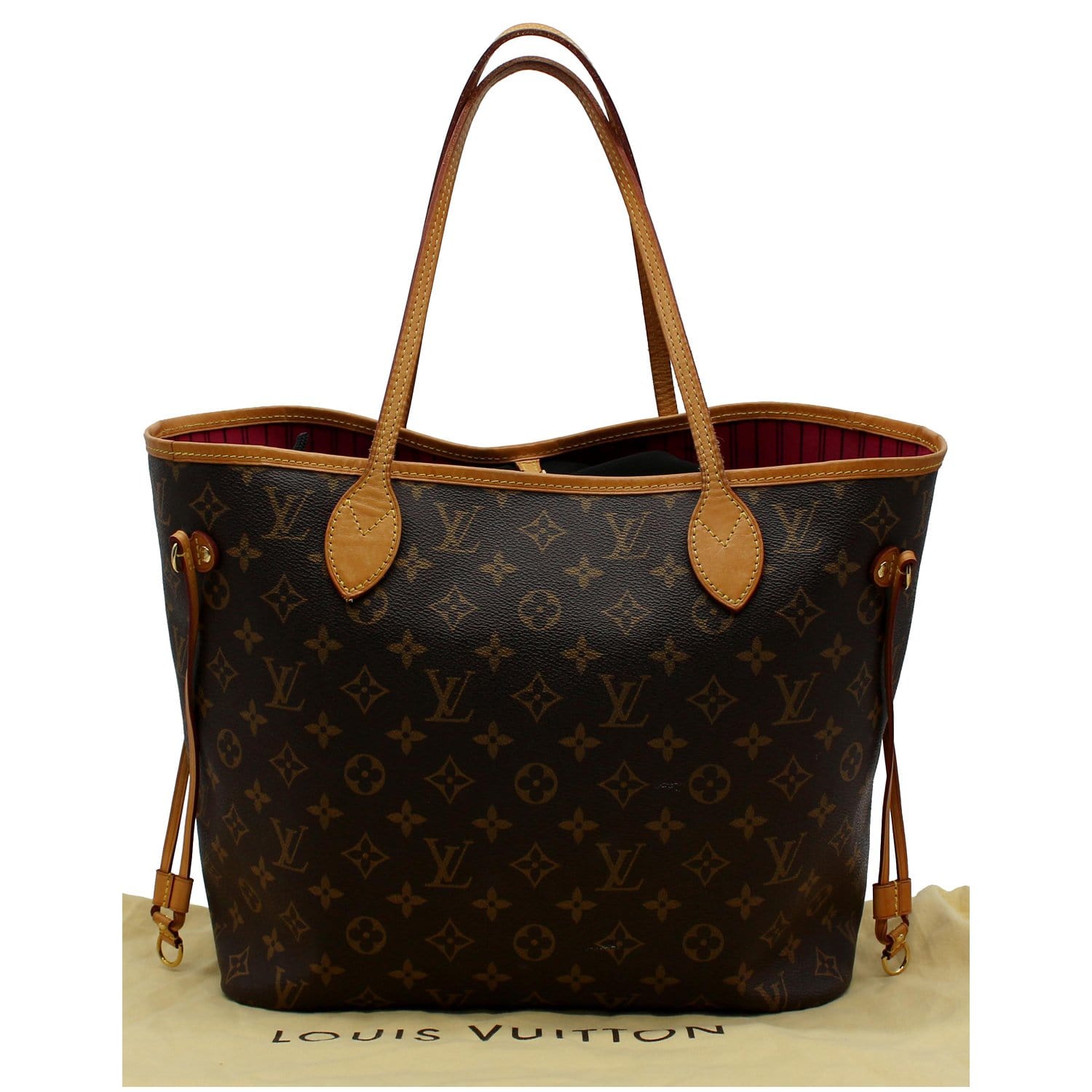 LOUIS VUITTON Neverfull MM Monogram Canvas Tote Bag Brown