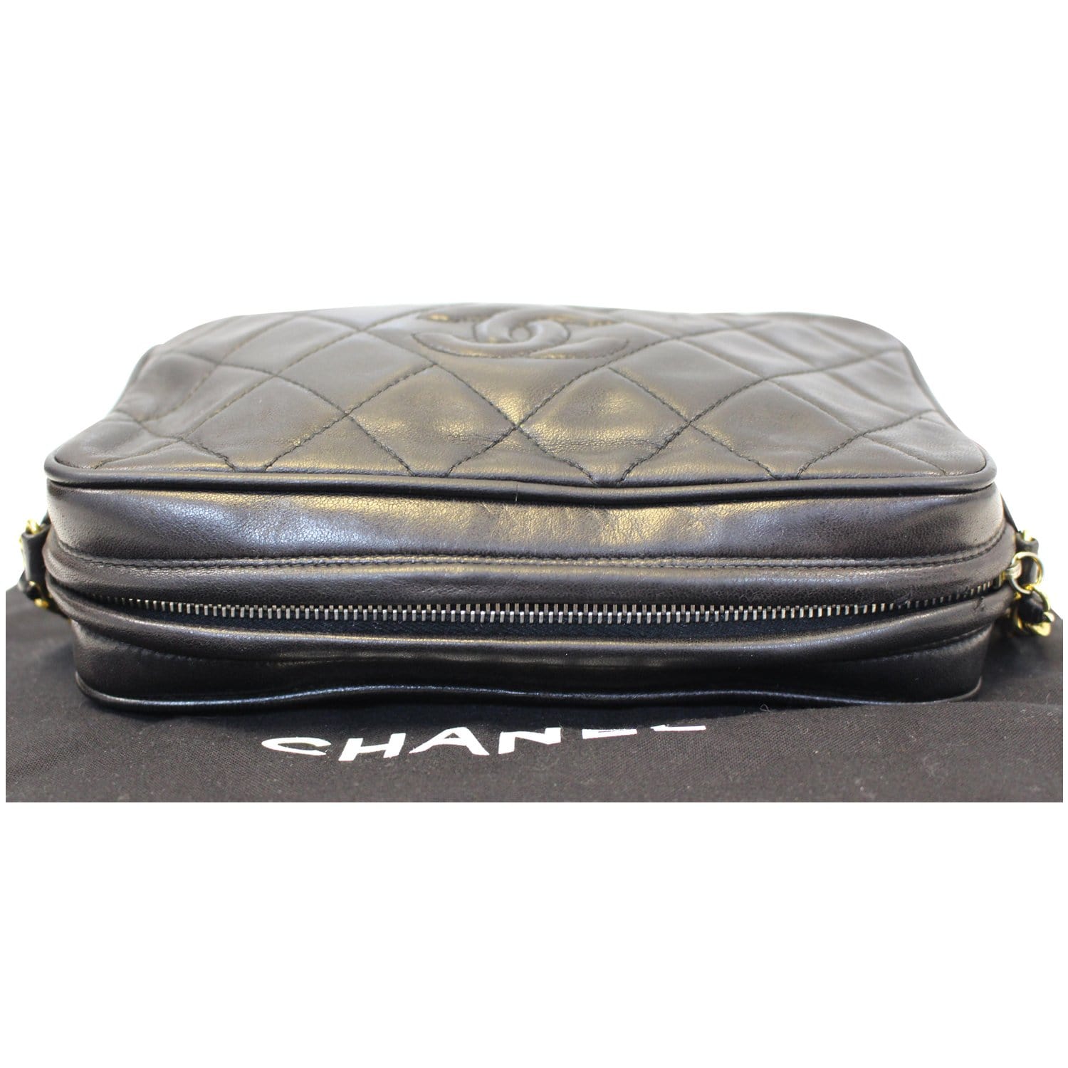 CHANEL Camera Tassel Lambskin Leather Shoulder Bag Black
