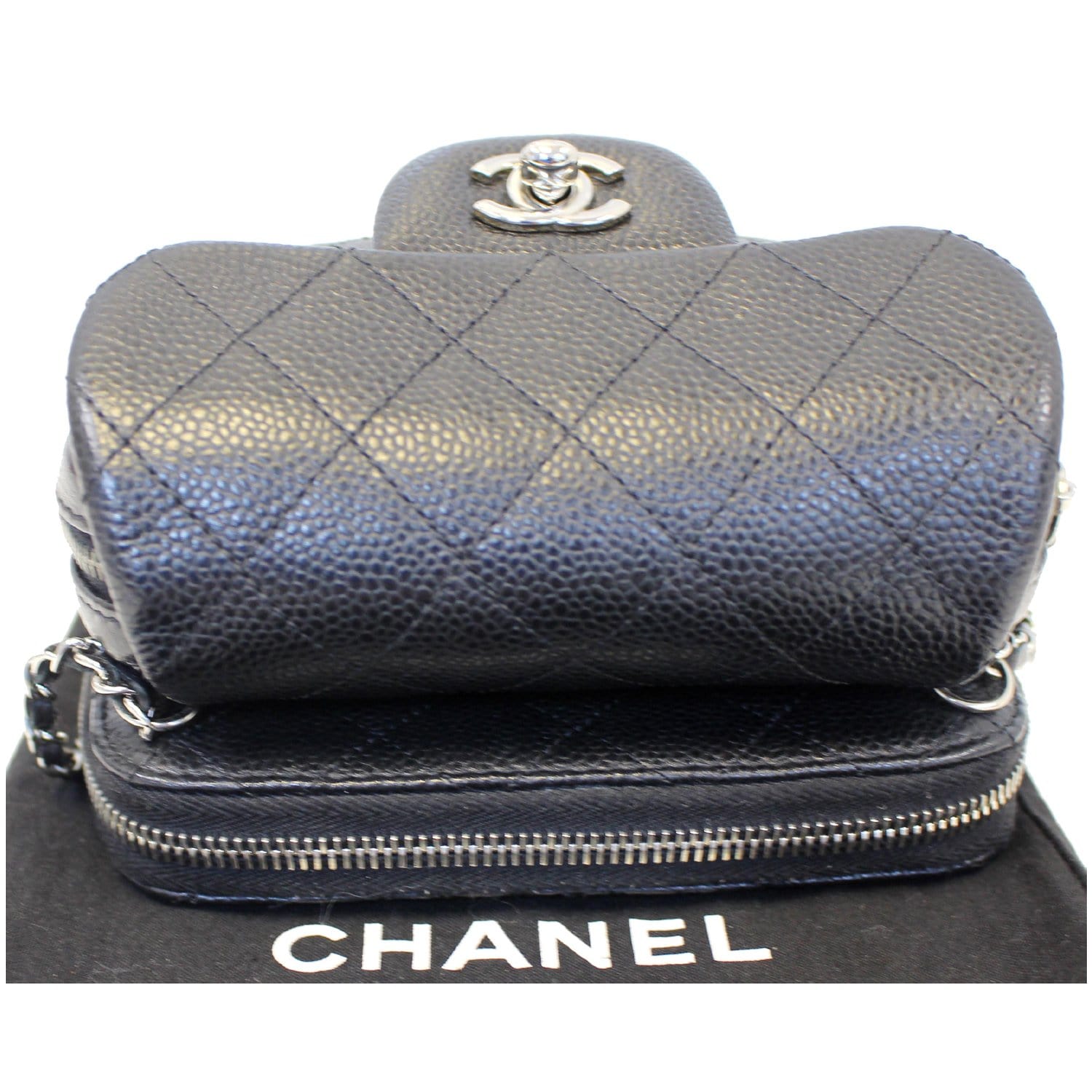 CHANEL Classic Mini Flap Quilted Lambskin Crossbody Bag Black