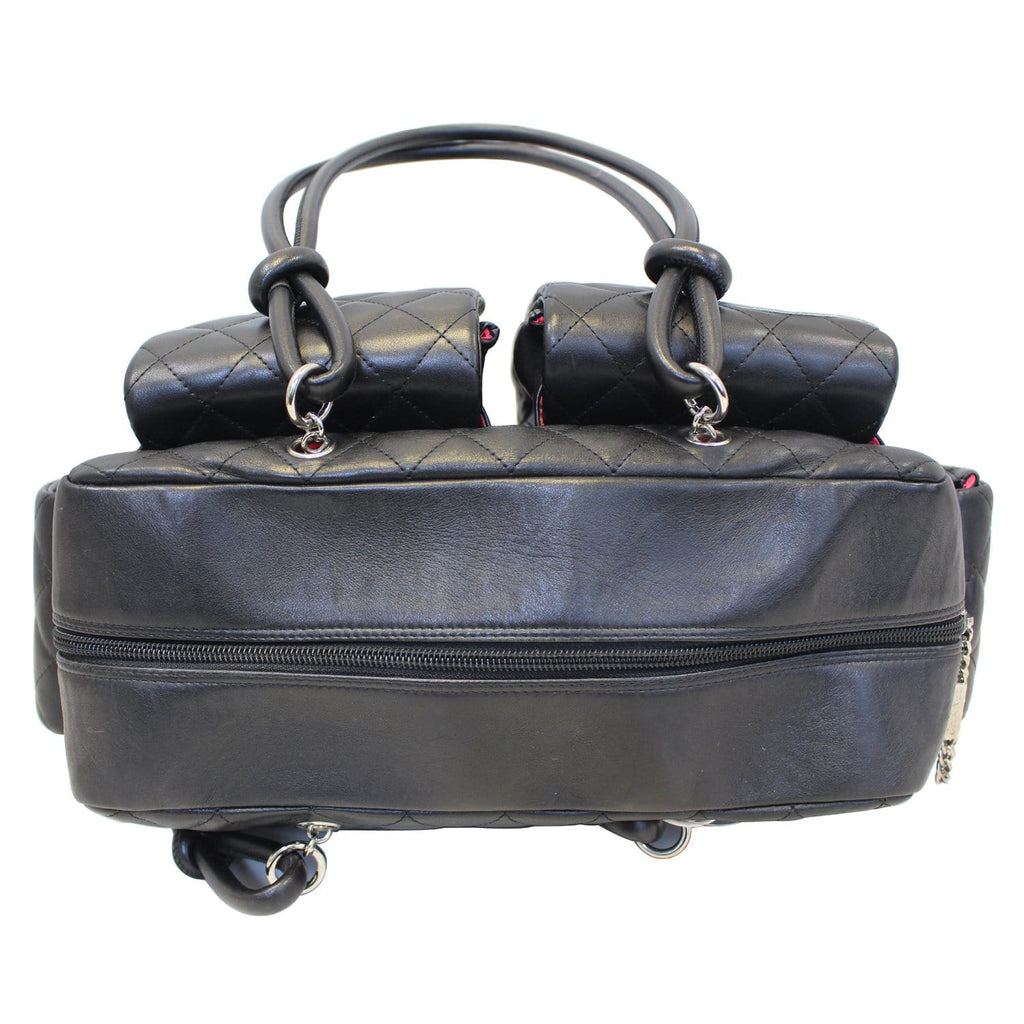 CHANEL Black Quilted Leather Ligne Cambon Reporter Shoulder Bag