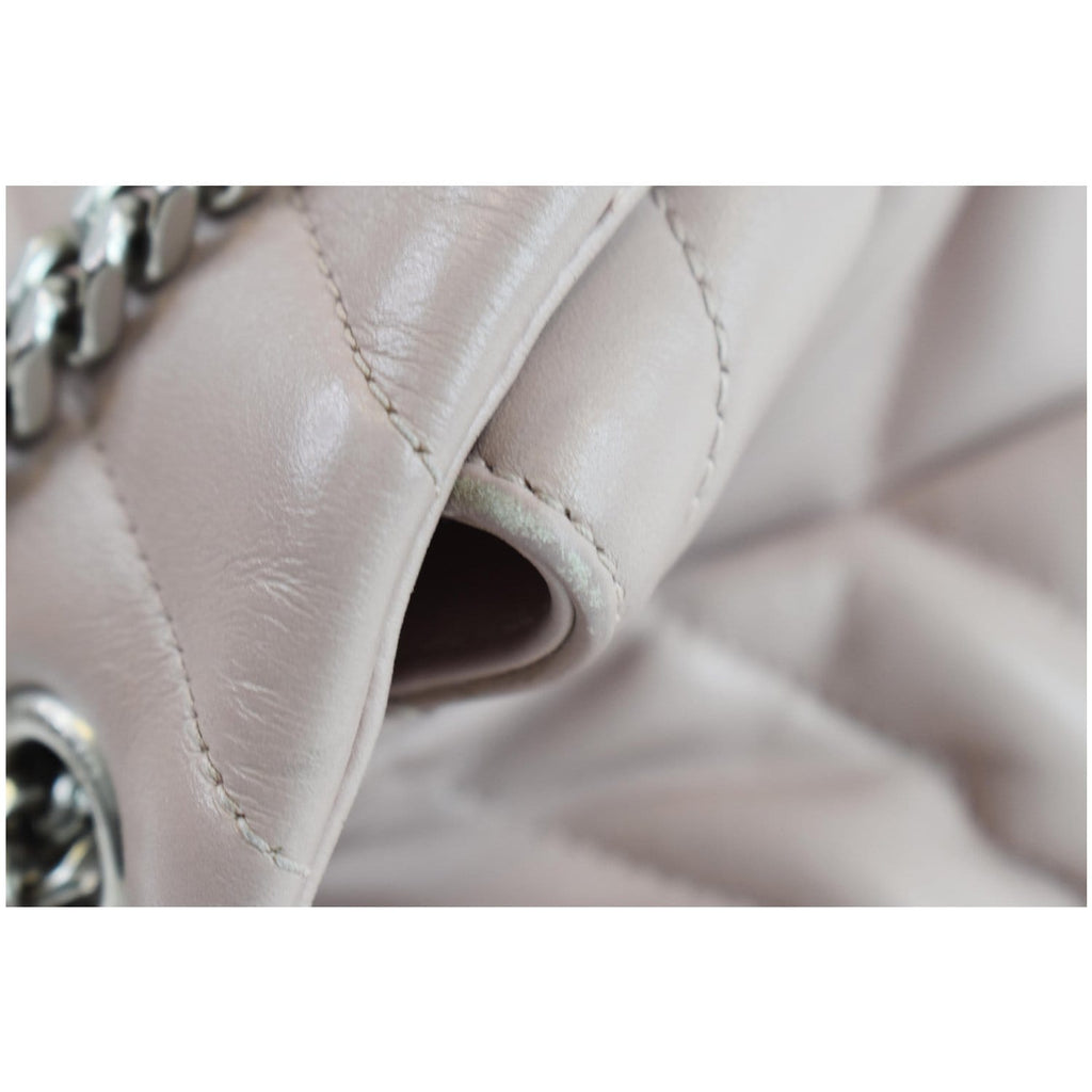 YVES SAINT LAURENT Large Loulou Calfskin Matelasse Chain Shoulder Bag Pink