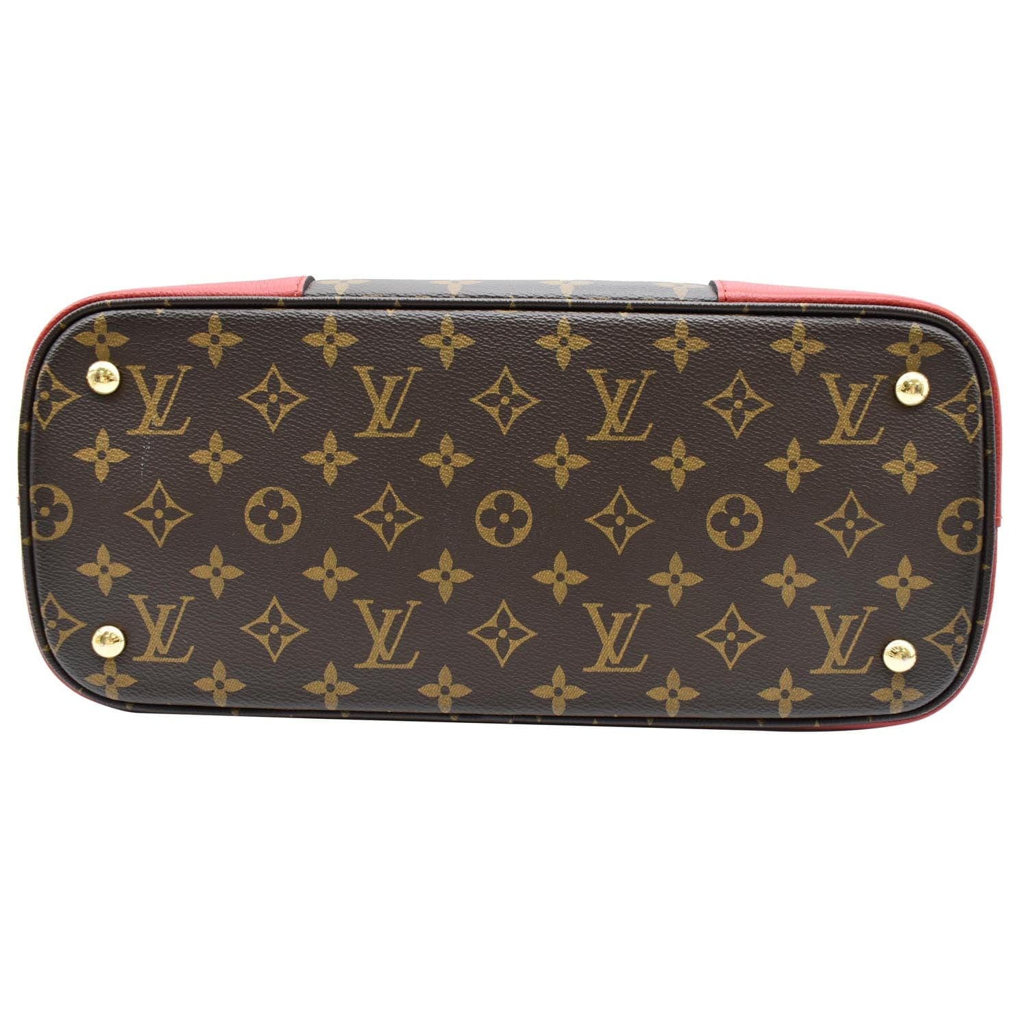 LOUIS VUITTON Flandrin Monogram Canvas Tote Shoulder Bag Red