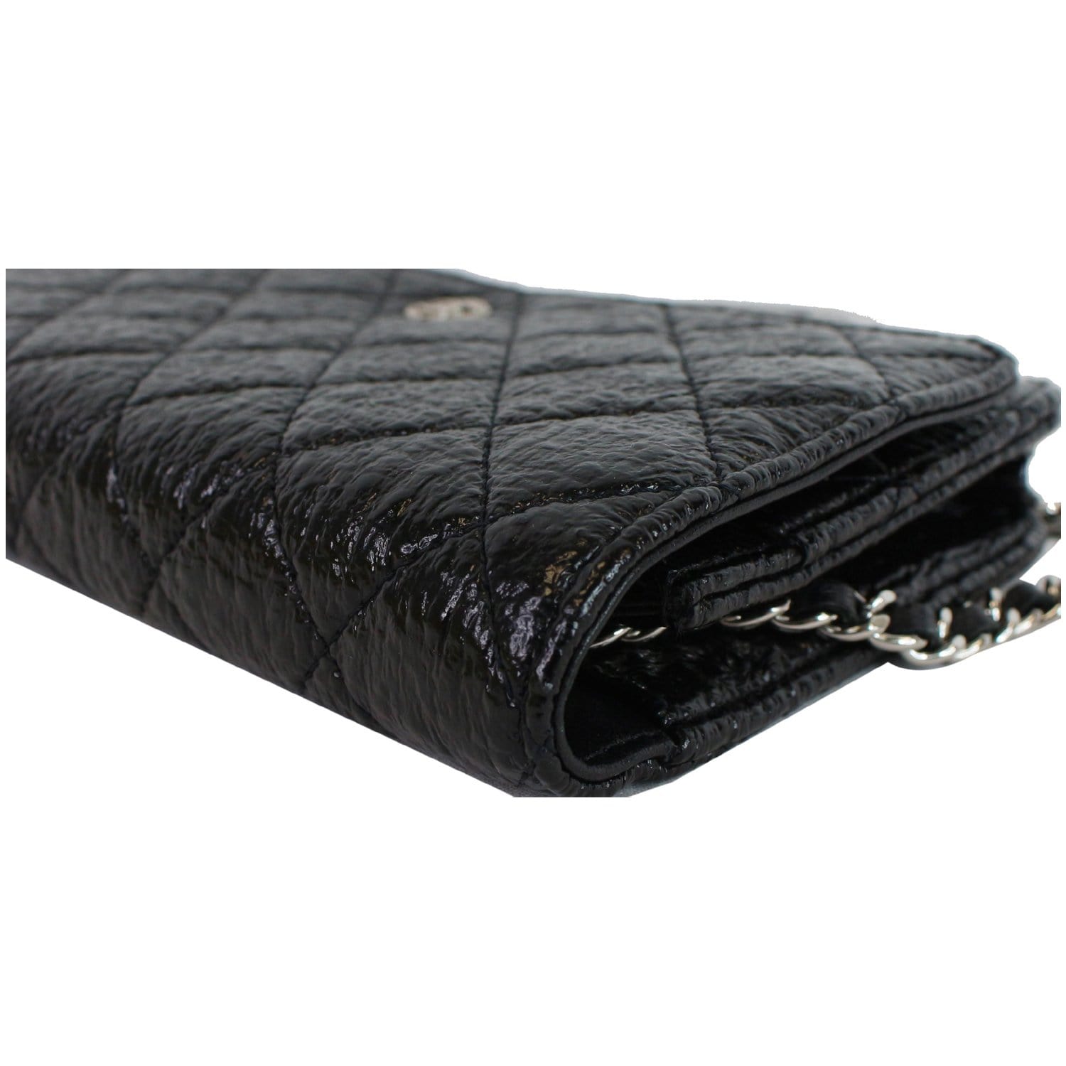 CHANEL CC Aged Lambskin Wallet on Chain WOC Crossbody Bag Black