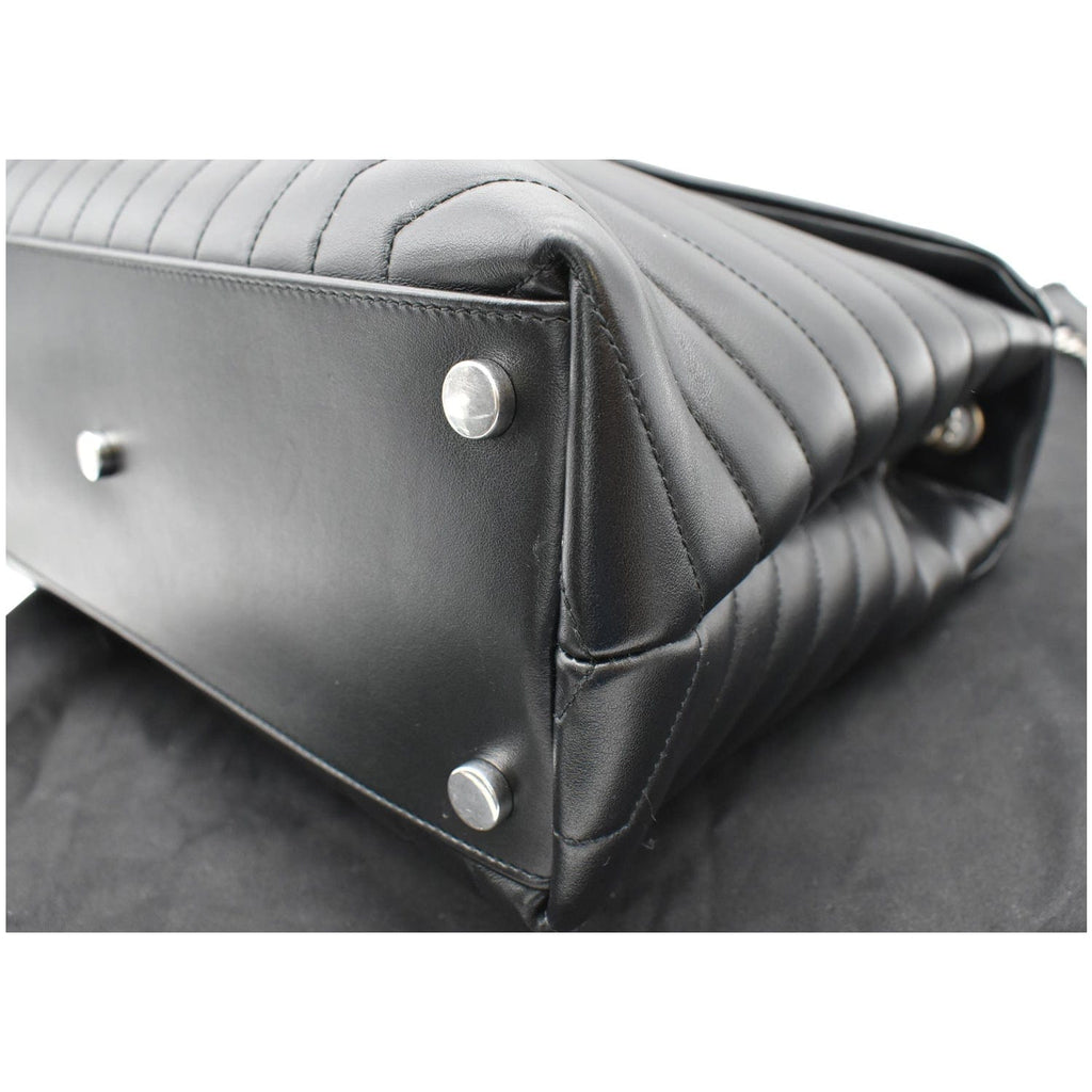 YVES SAINT LAURENT Large Loulou Matelasse Leather Chain Shoulder Bag Black