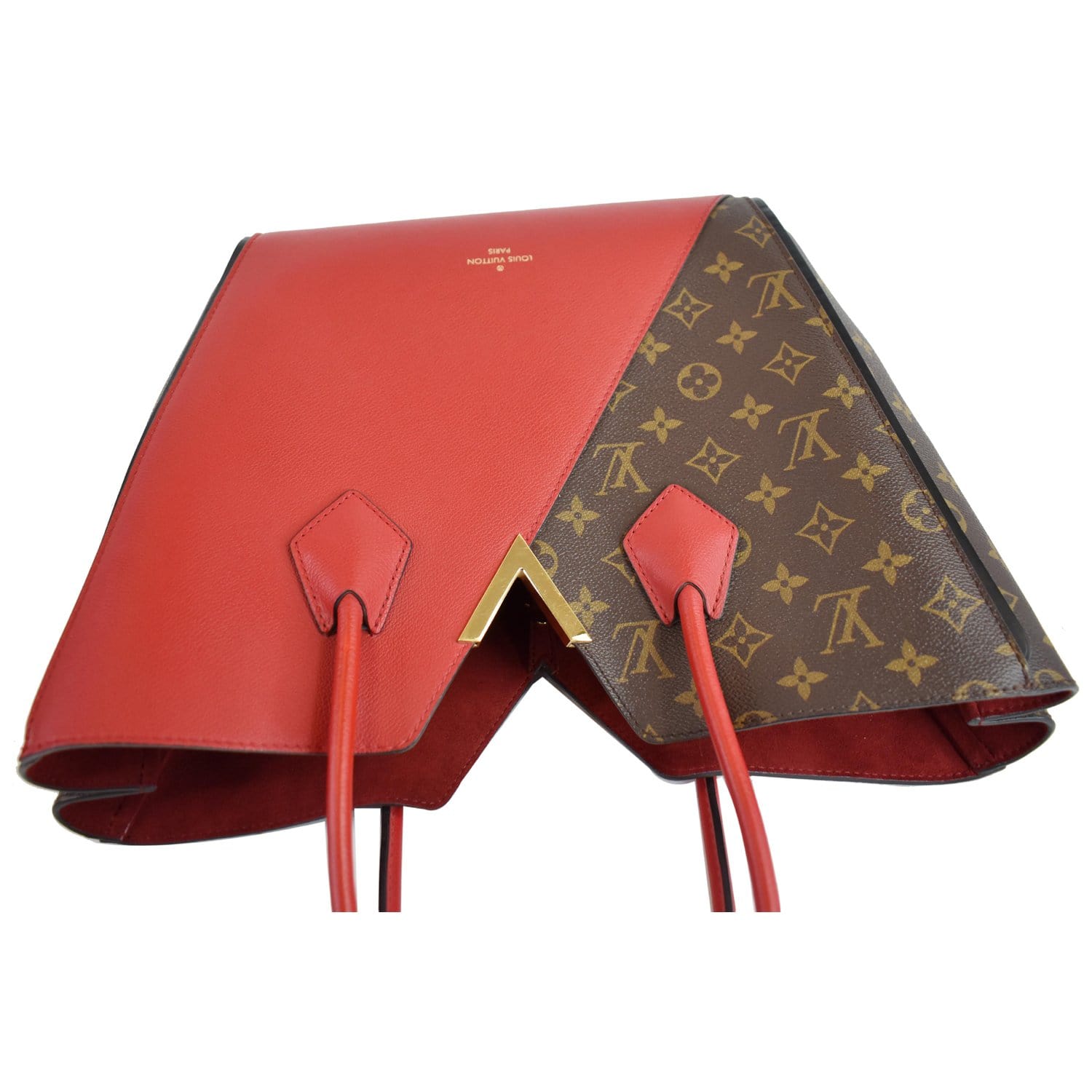 LOUIS VUITTON Kimono Monogram Calfskin Tote Bag Brown/Cerise