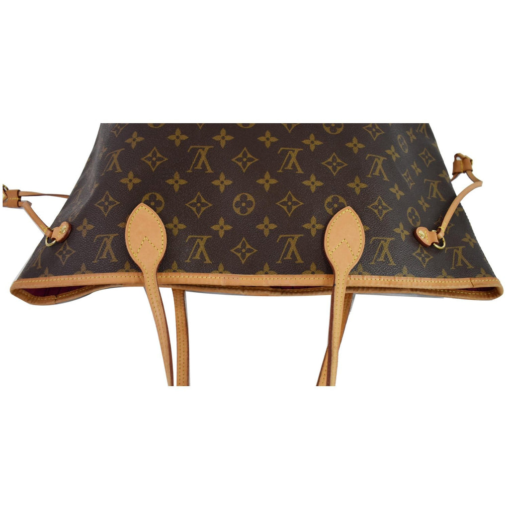 LOUIS VUITTON Neverfull MM Monogram Canvas Tote Bag Fuchsia