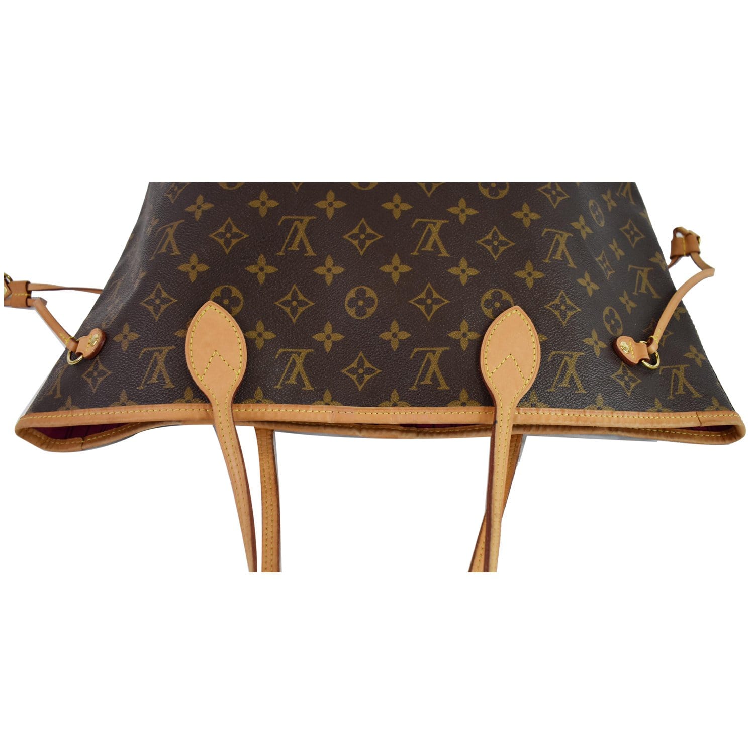 LOUIS VUITTON Neverfull MM Monogram Canvas Tote Bag Fuchsia