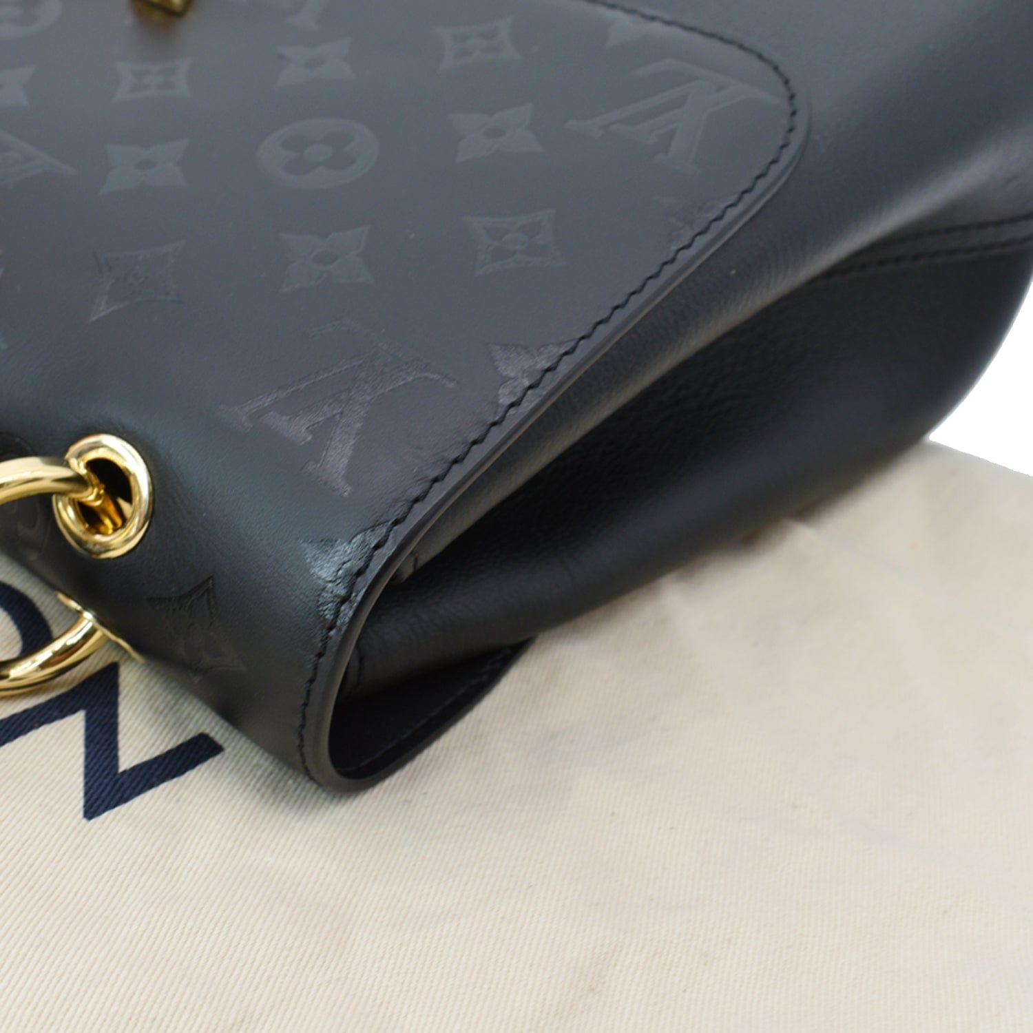 LOUIS VUITTON Very One Handle Calfskin Monogram Shoulder Bag Black