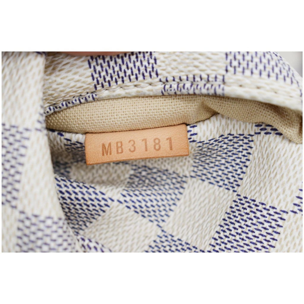 LOUIS VUITTON Totally MM Damier Azur Shoulder Bag White