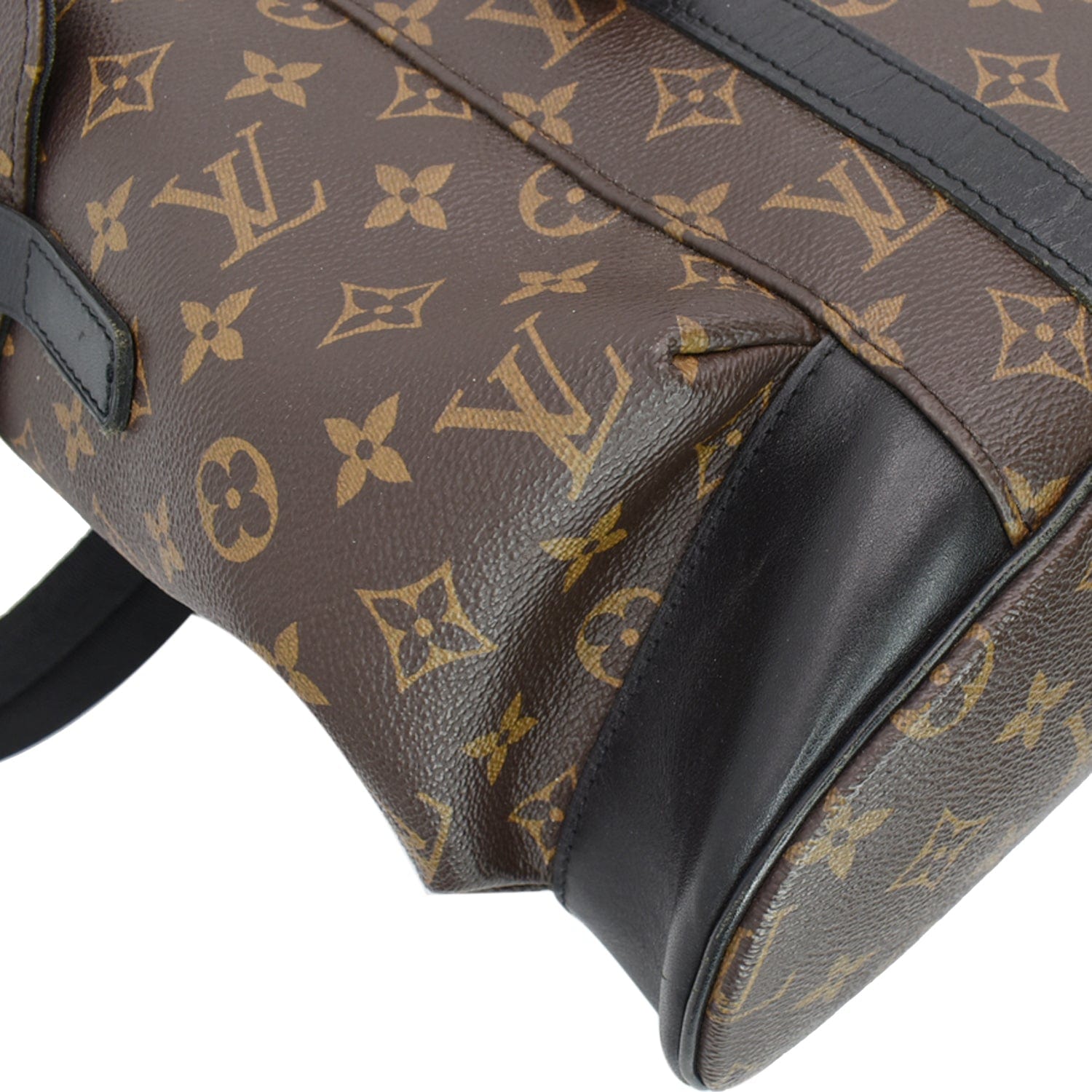 LOUIS VUITTON Christopher Monogram Macassar Canvas Backpack Bag Brown