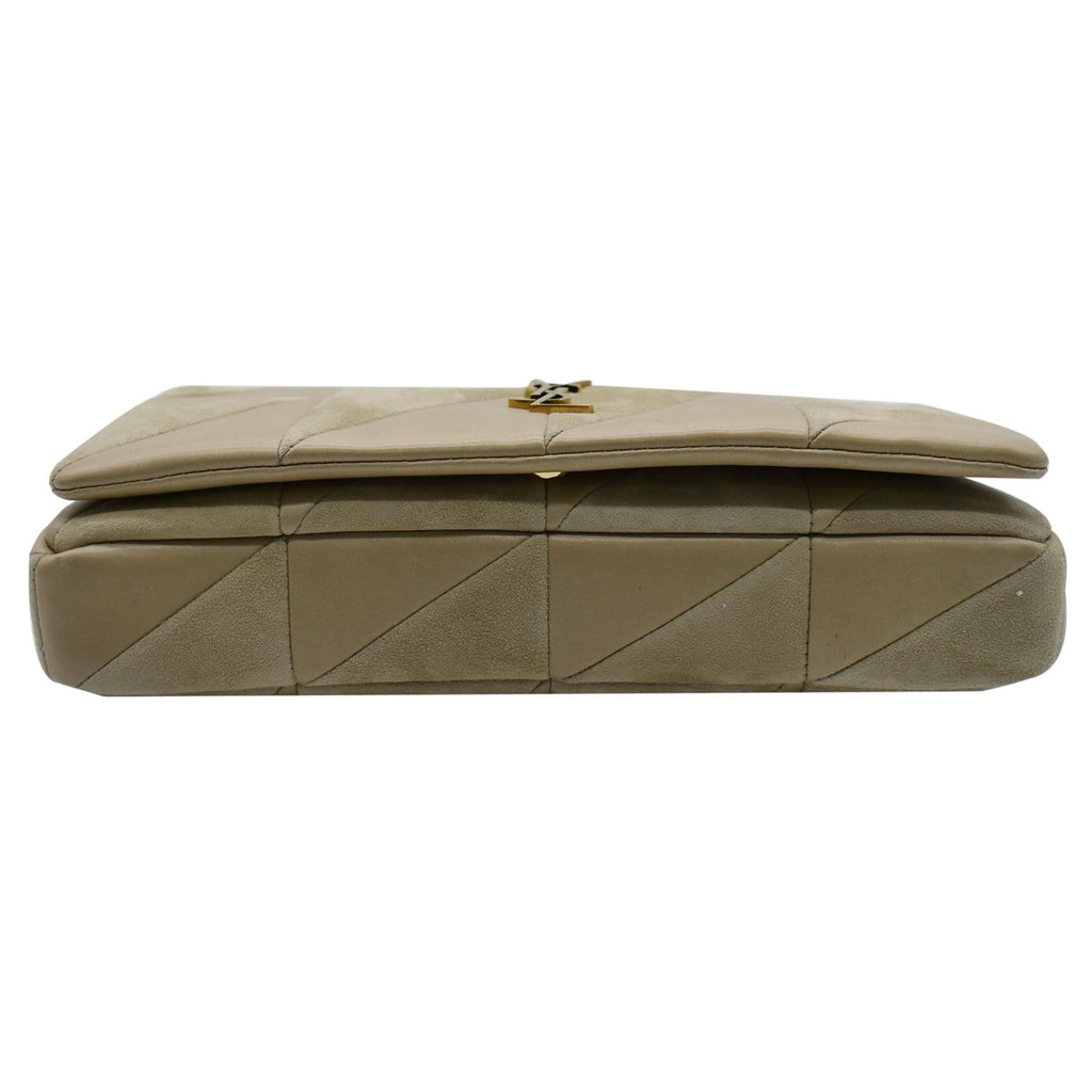 YVES SAINT LAURENT Jamie Suede Leather Shoulder Bag Sea Salt