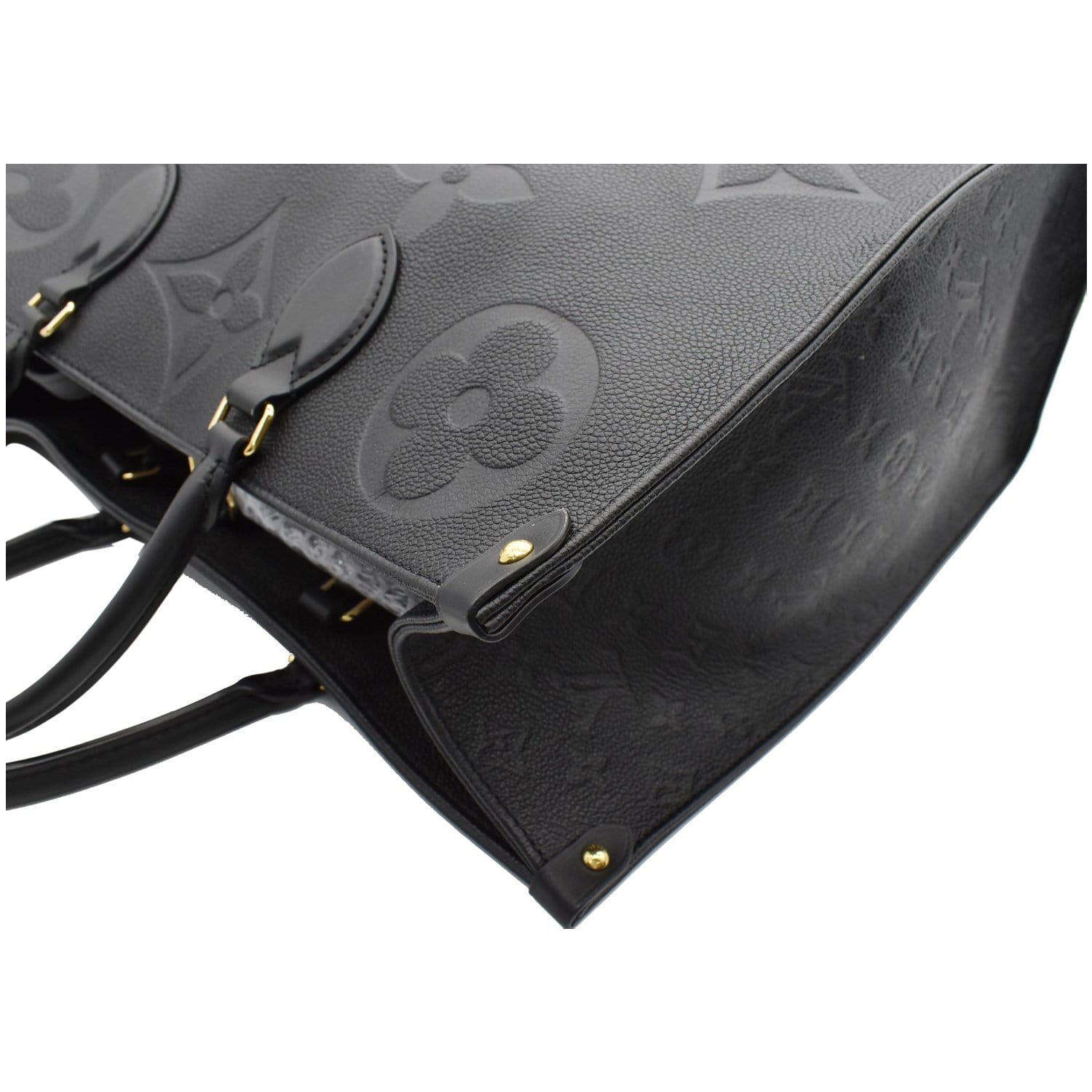 LOUIS VUITTON Onthego GM Monogram Empreinte Leather Tote Bag Black