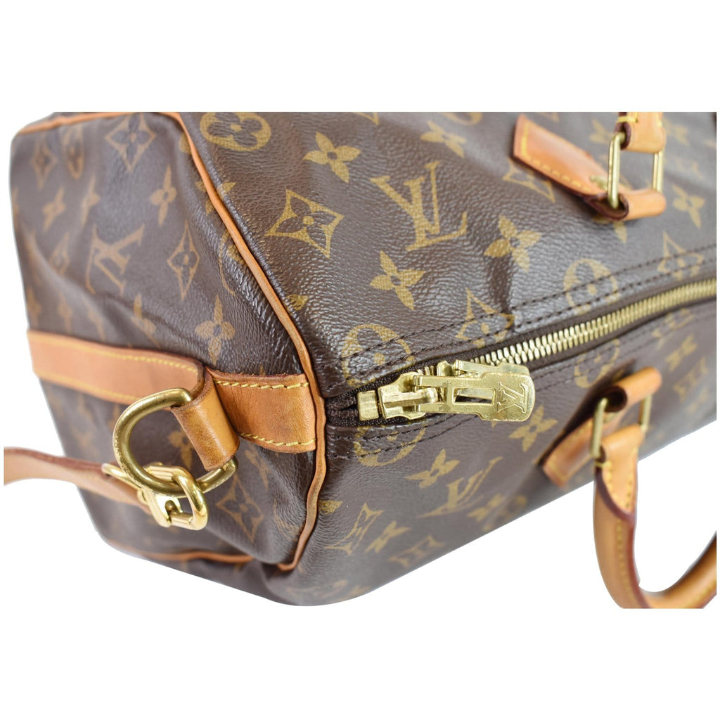 LOUIS VUITTON Speedy 35 Bandouliere Monogram Canvas Shoulder Bag Brown