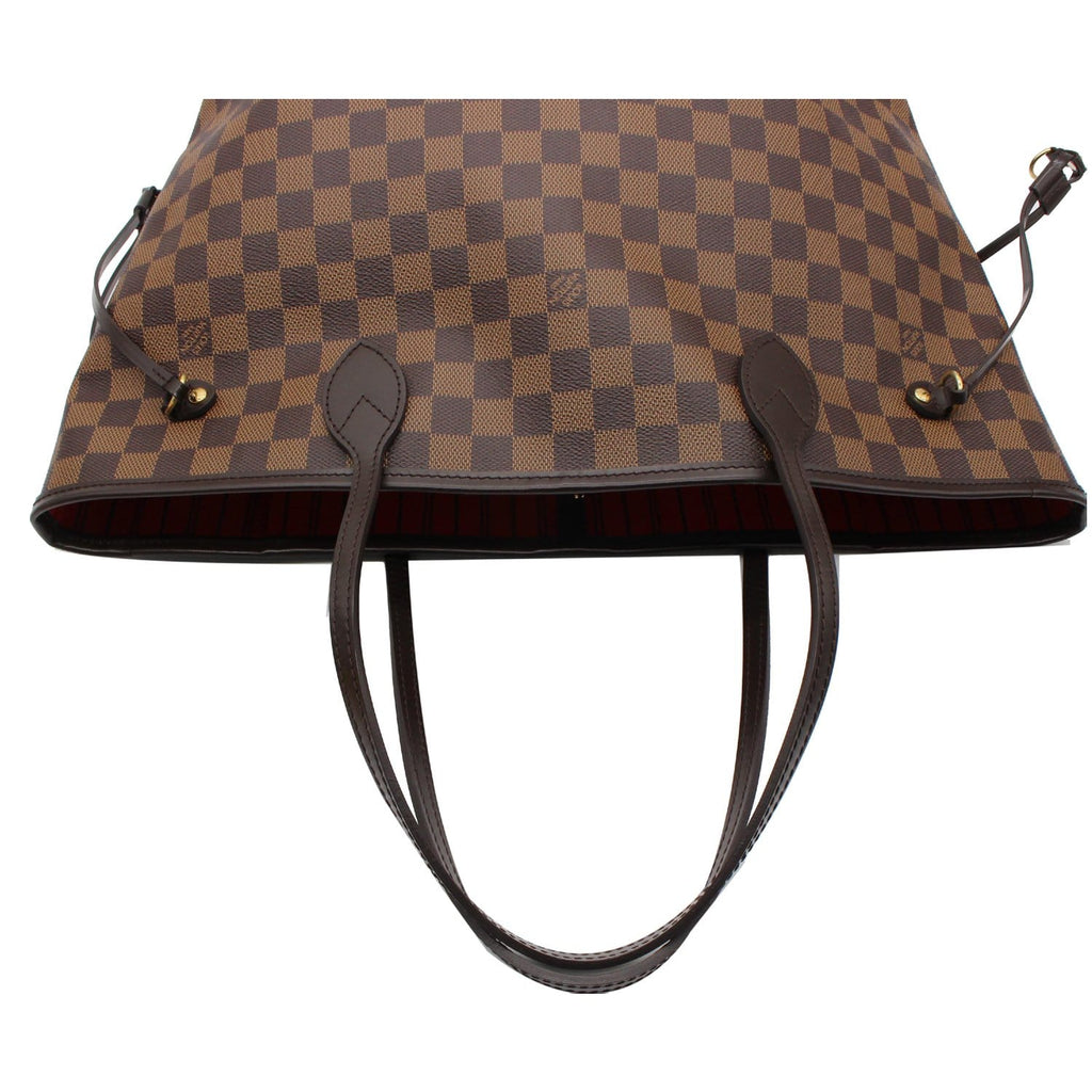 LOUIS VUITTON Neverfull MM Damier Ebene Tote Bag Brown