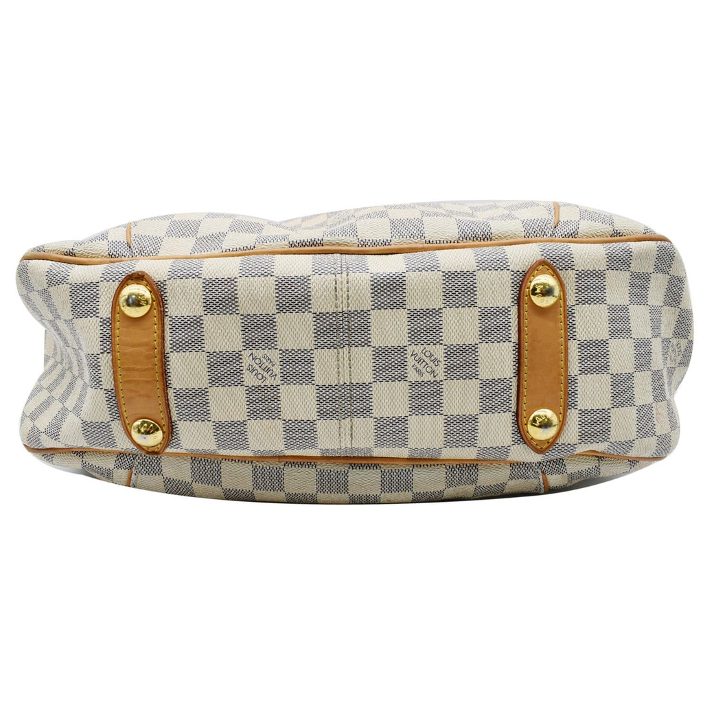 LOUIS VUITTON Galliera PM Damier Azur Shoulder Tote Bag White