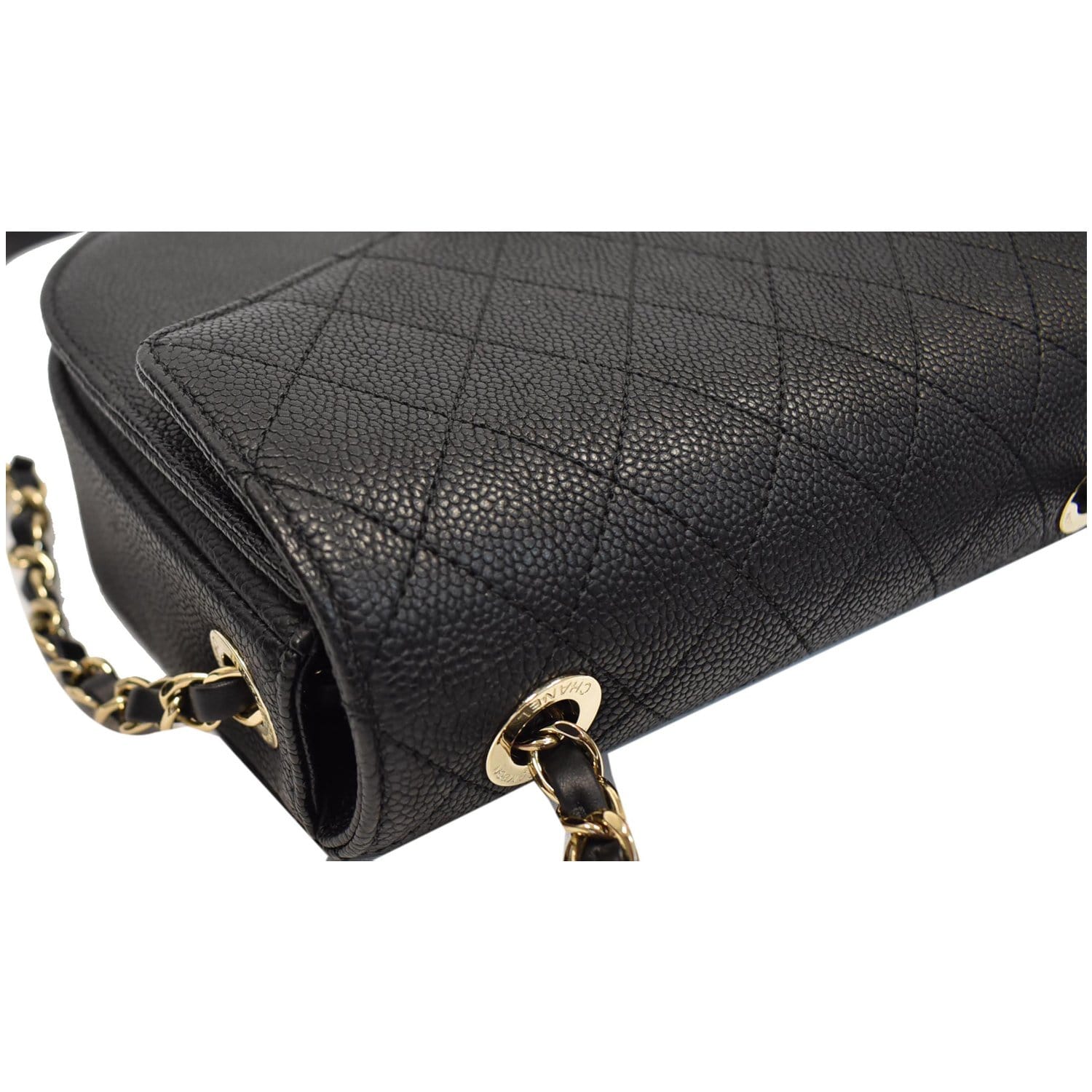 CHANEL Coco Cuba Quilted Grained Calfskin Leather Top Handle Bag Black
