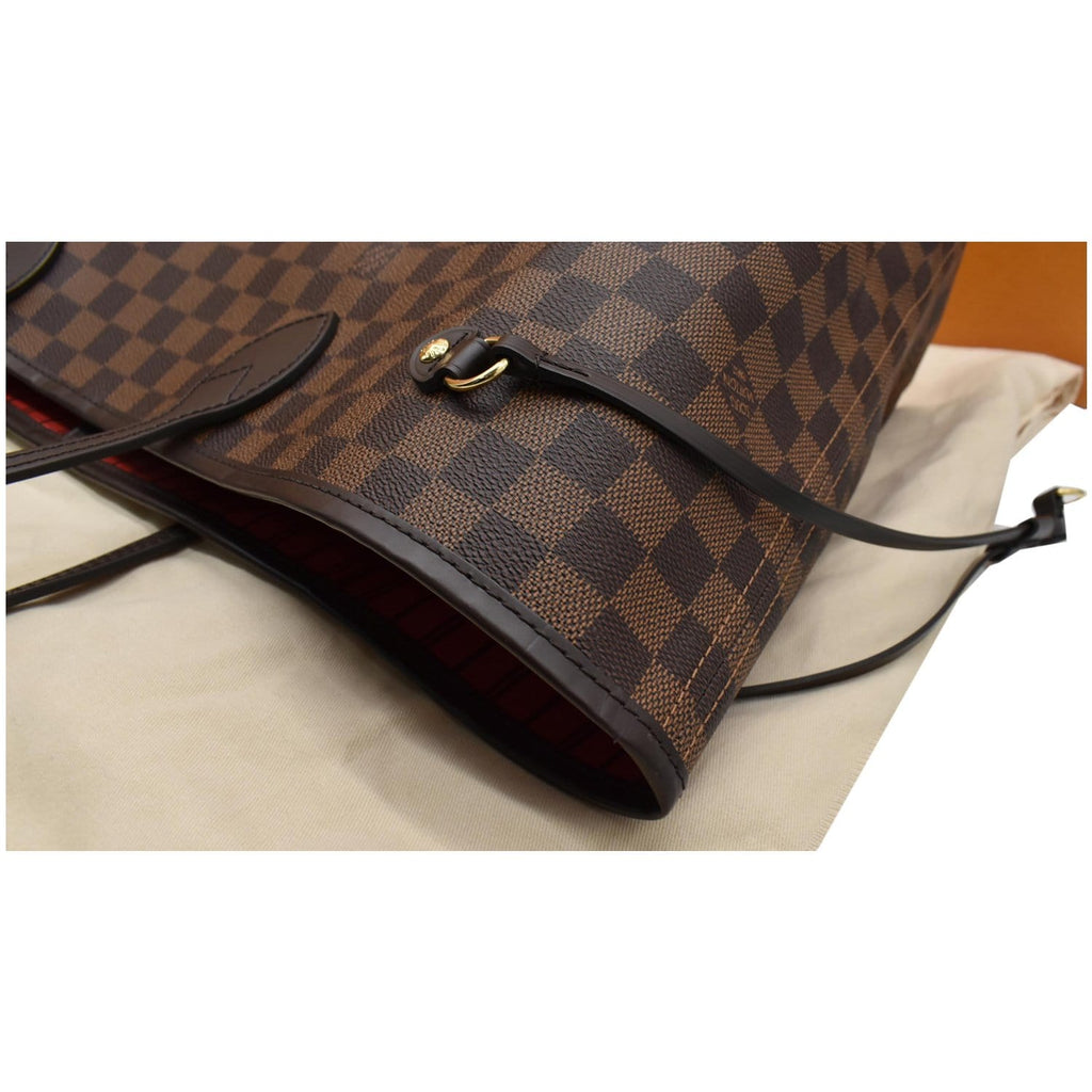LOUIS VUITTON Neverfull GM Damier Ebene Tote Bag Brown