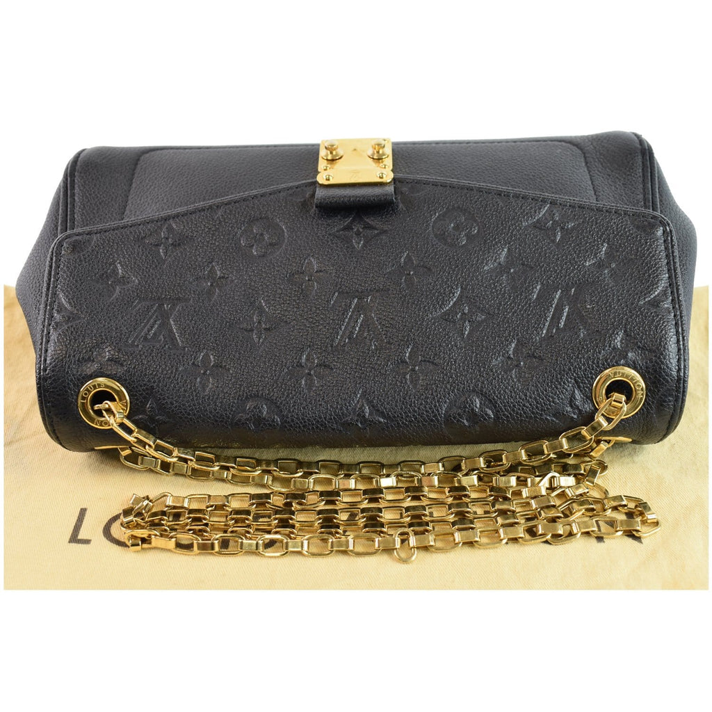 LOUIS VUITTON St Germain MM Monogram Empreinte Leather Shoulder Bag Black