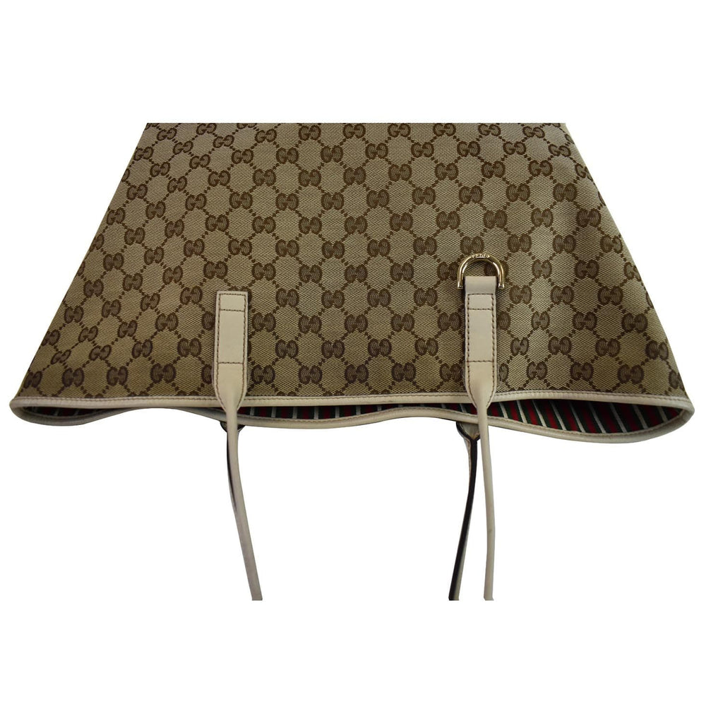 GUCCI Large Britt GG Canvas Tote Bag Beige 169945