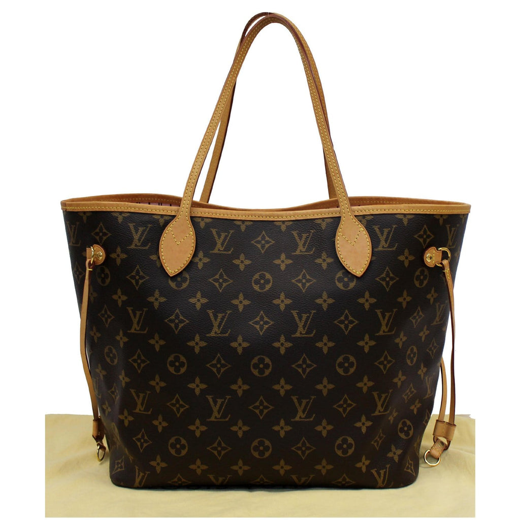 LOUIS VUITTON Neverfull MM Monogram Canvas Tote Bag Brown